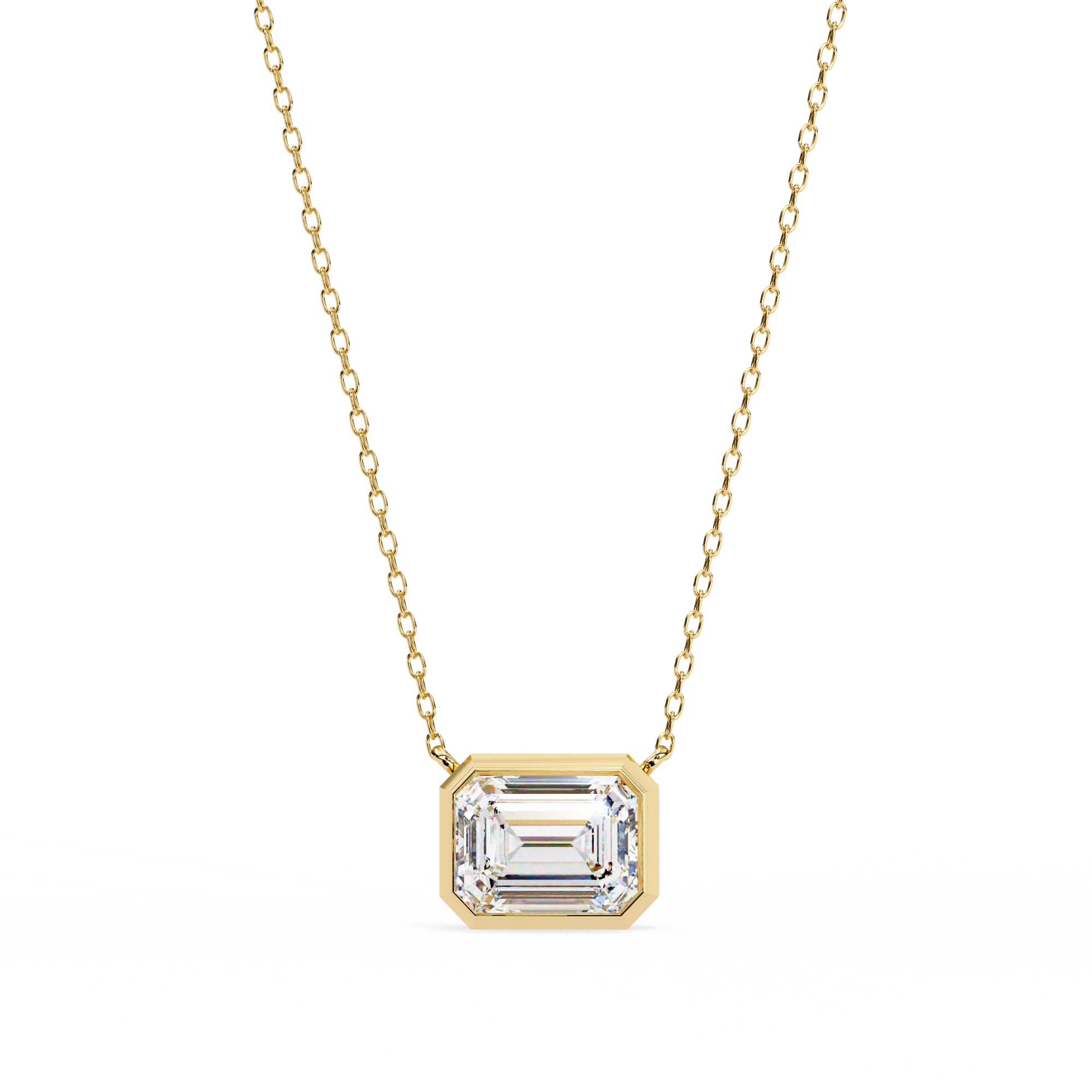 Aurelia Emerald-Cut Diamond Pendant