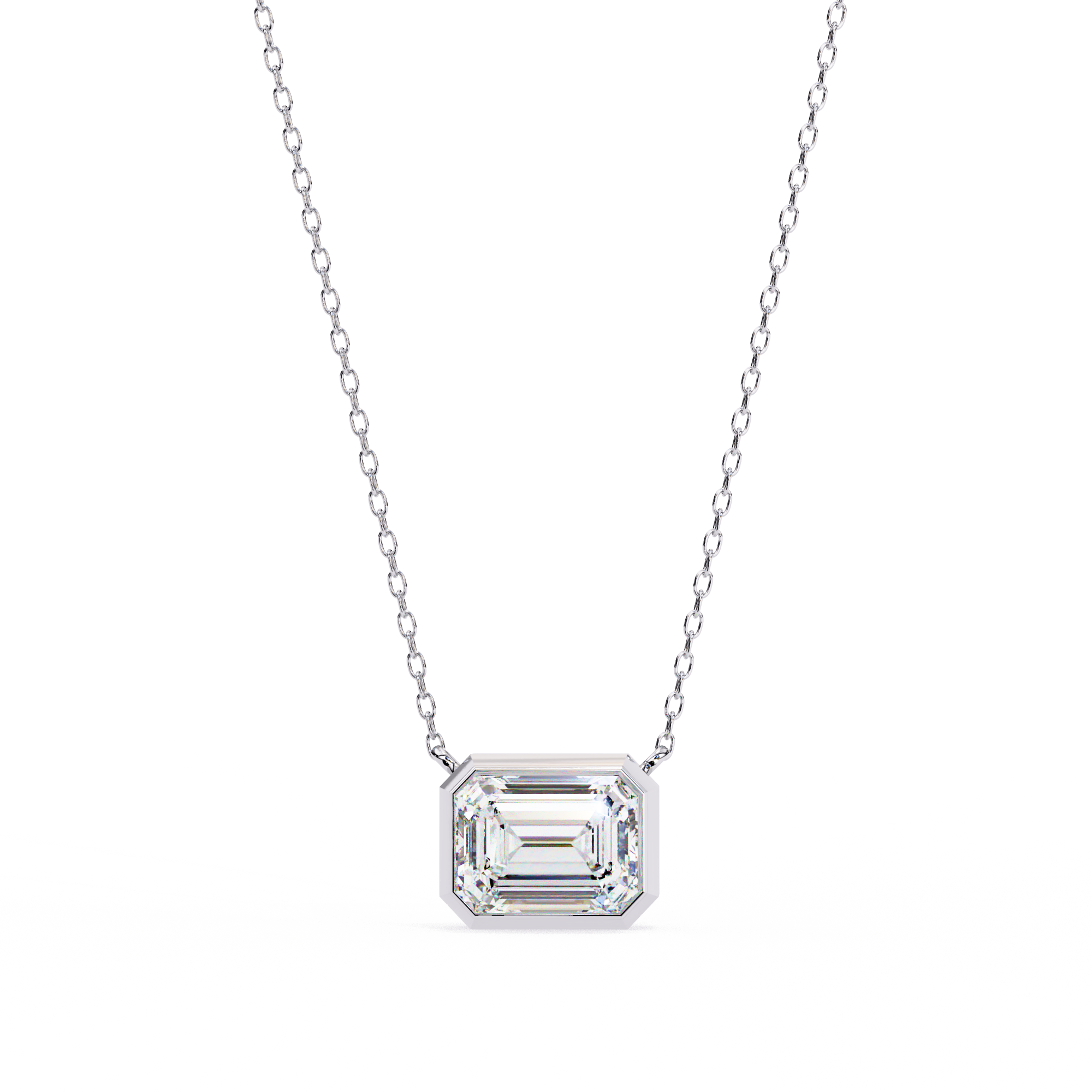 Aurelia Emerald-Cut Diamond Pendant