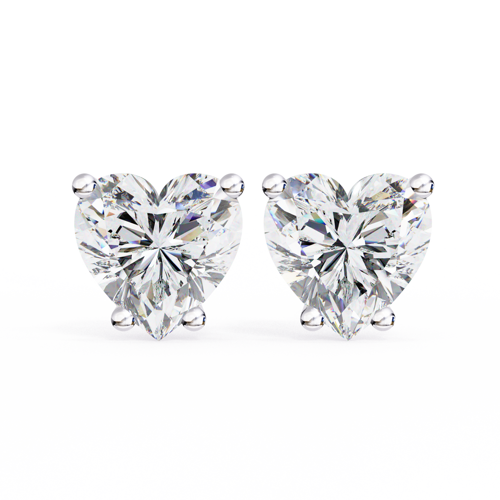 Eternal Heart-Cut Stud Earrings