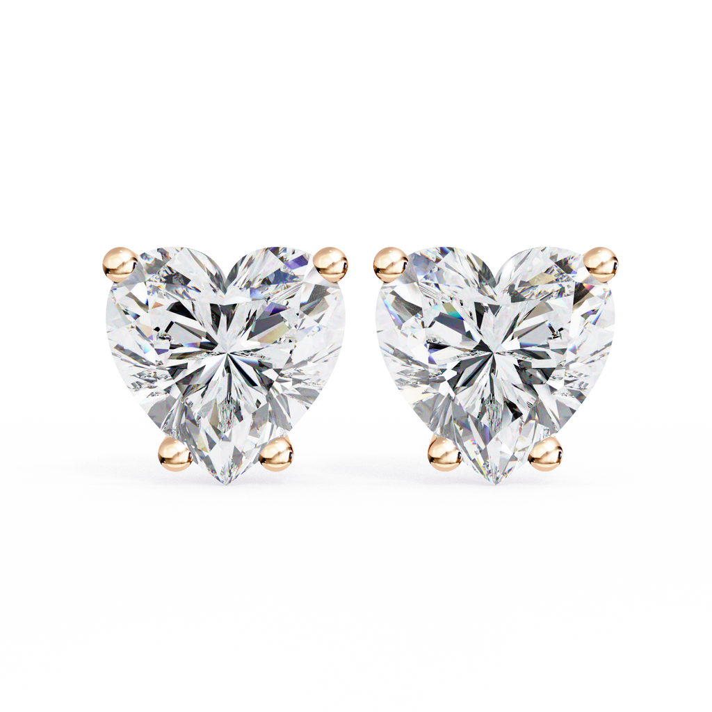 Eternal Heart-Cut Stud Earrings