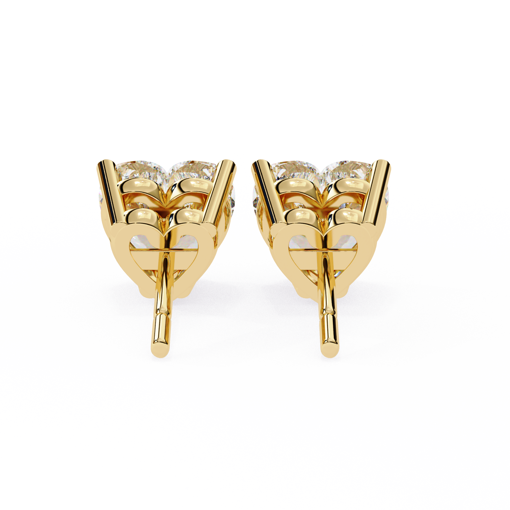 Eternal Heart-Cut Stud Earrings