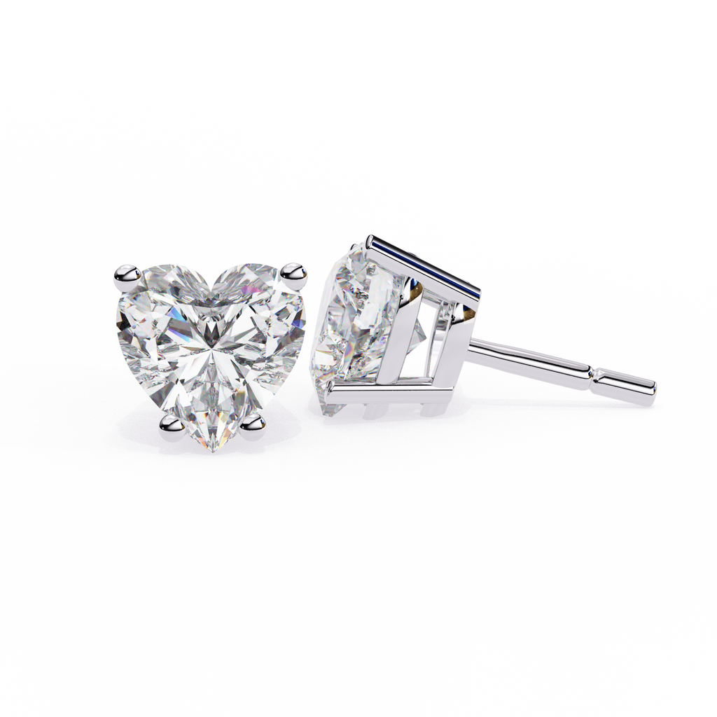 Eternal Heart-Cut Stud Earrings