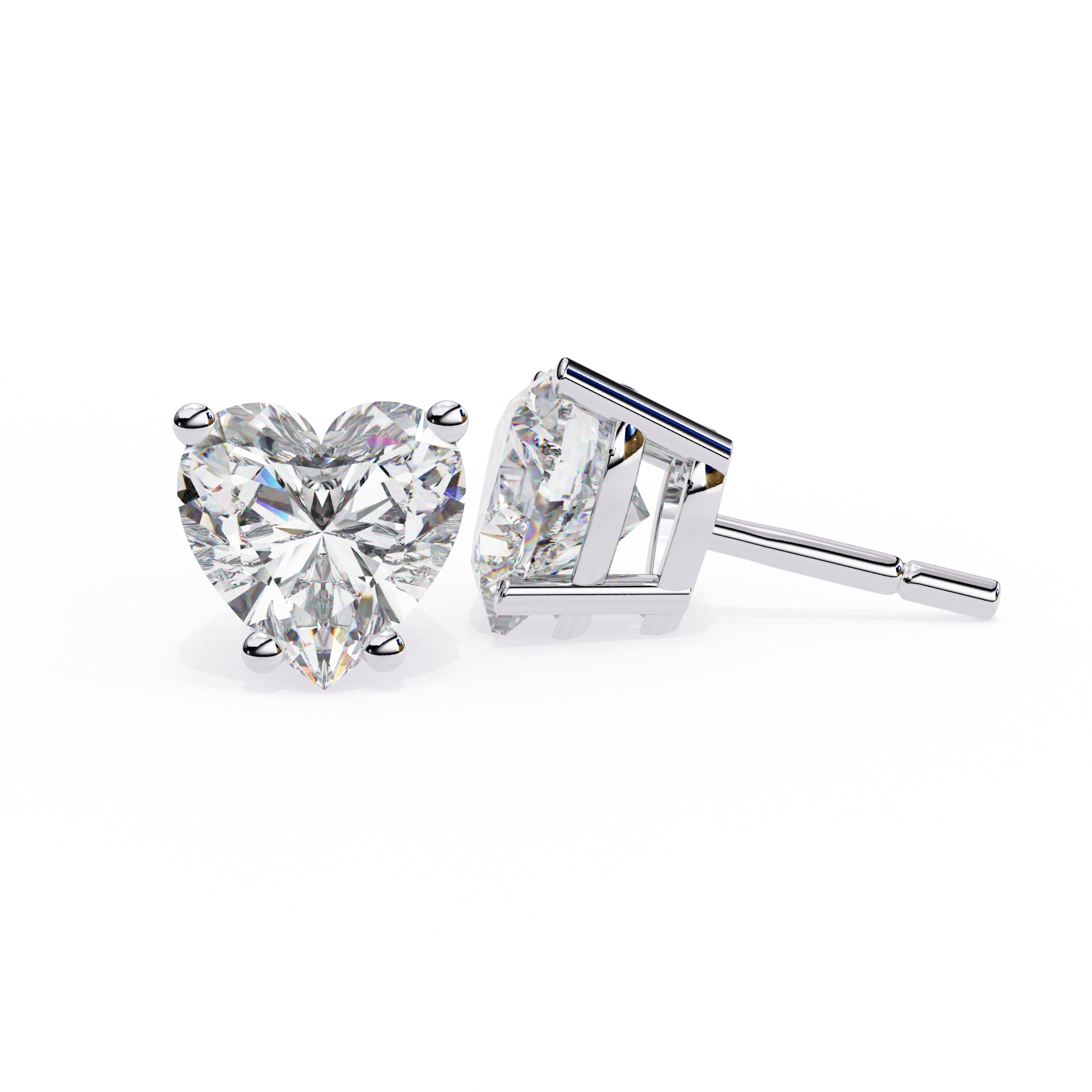 Eternal Heart-Cut Stud Earrings