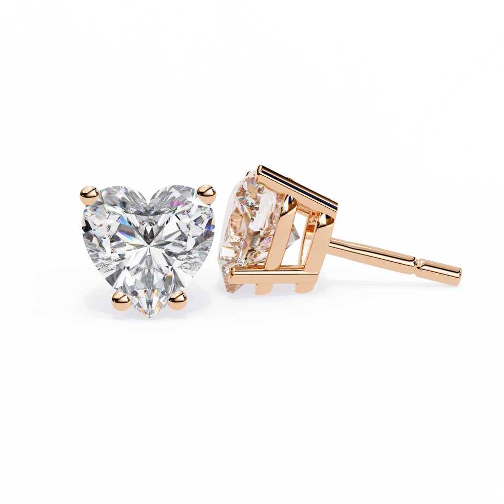 Eternal Heart-Cut Stud Earrings