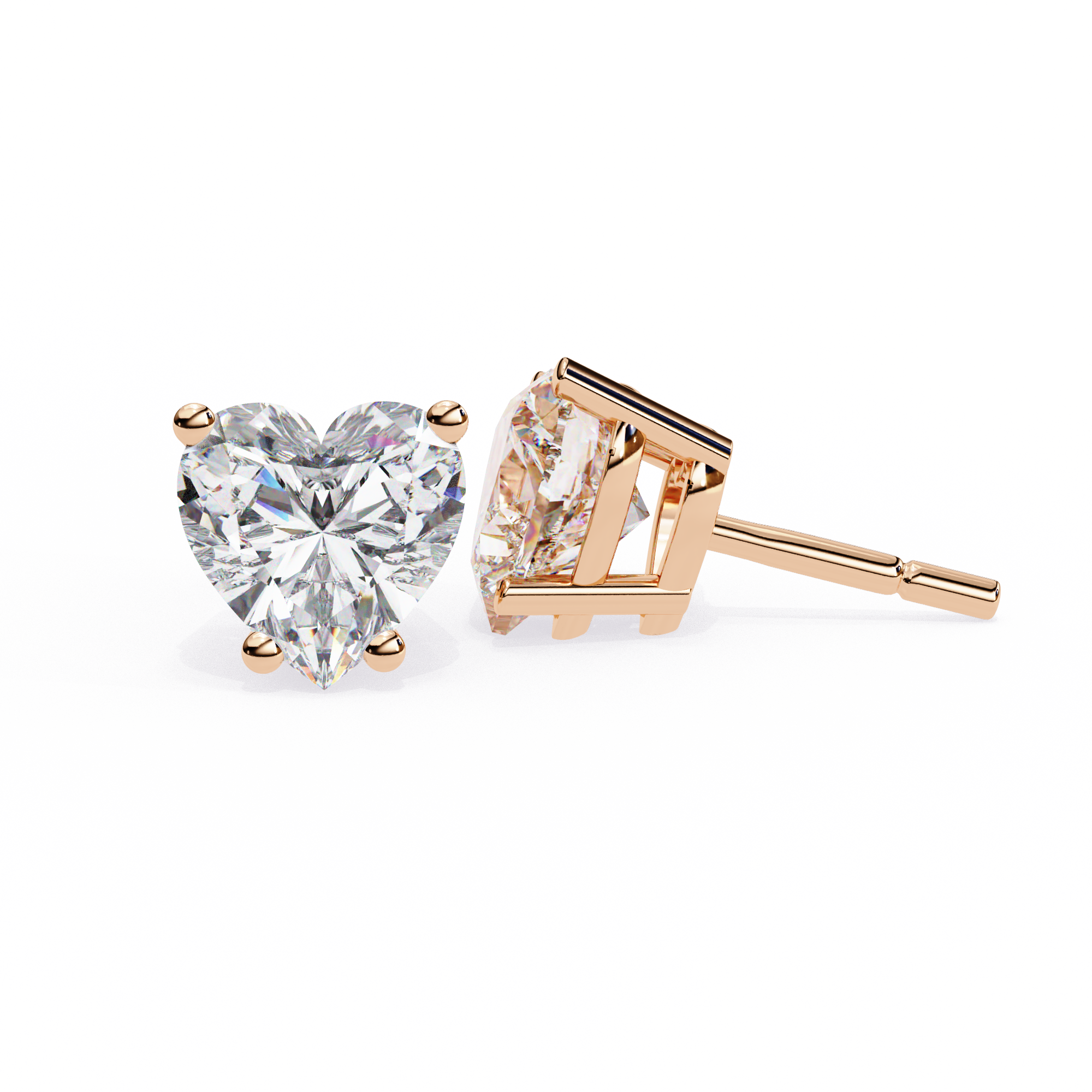 Eternal Heart-Cut Stud Earrings