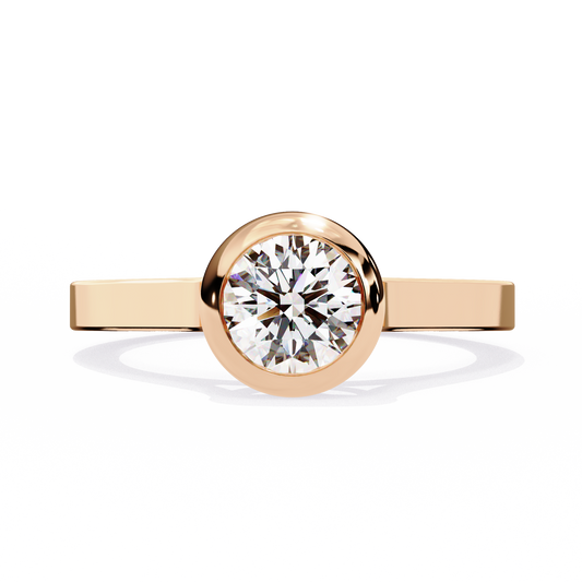 Round Brilliant Bezel-Set Diamond Ring