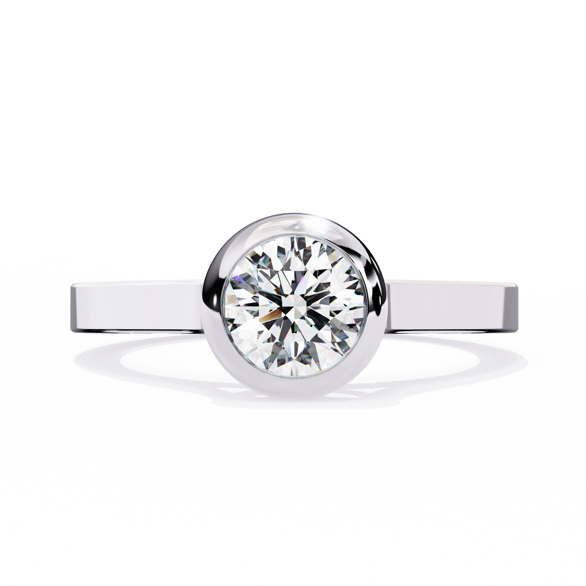 Round Brilliant Bezel-Set Diamond Ring