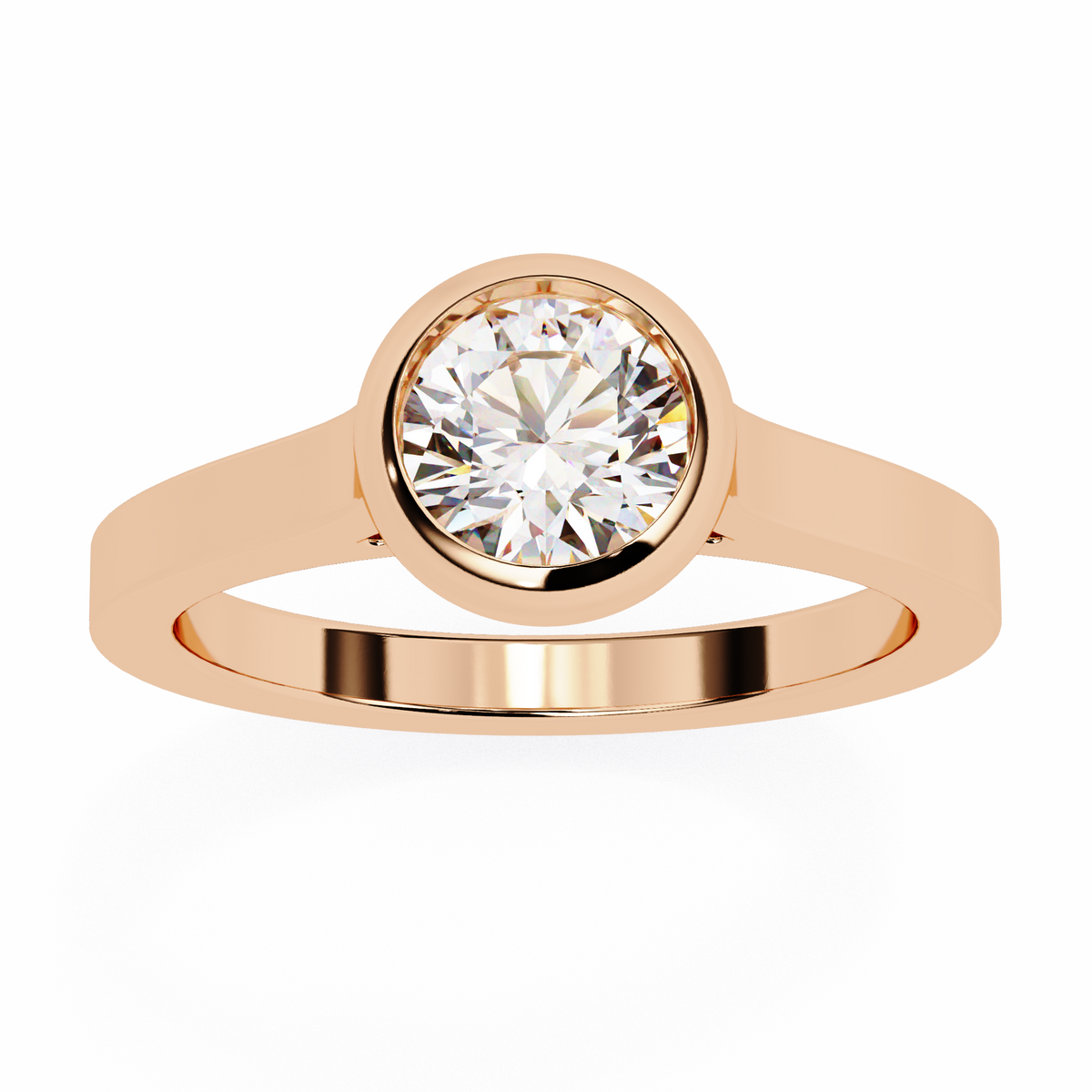 Round Brilliant Bezel-Set Diamond Ring