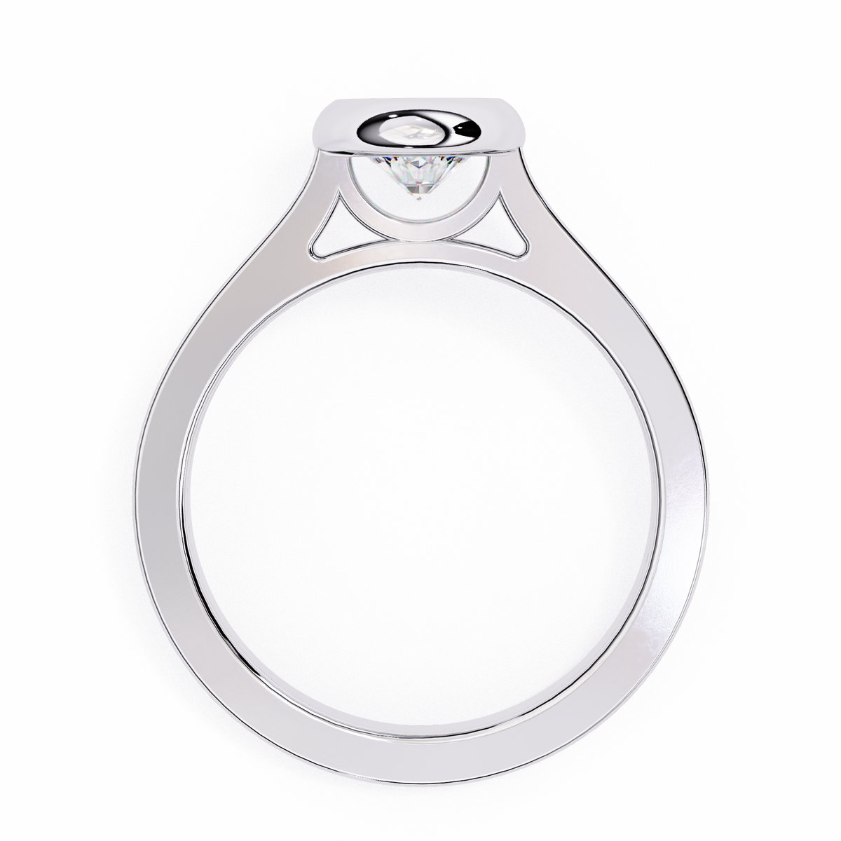 Round Brilliant Bezel-Set Diamond Ring