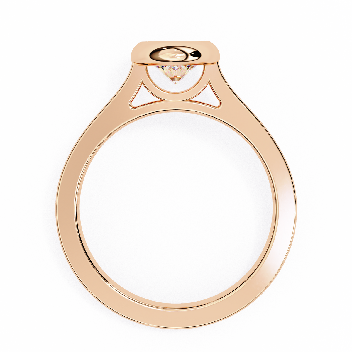 Round Brilliant Bezel-Set Diamond Ring