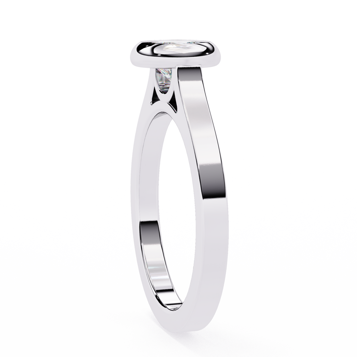 Round Brilliant Bezel-Set Diamond Ring