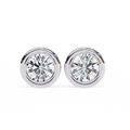 Classic Halo Bezel Stud Earrings