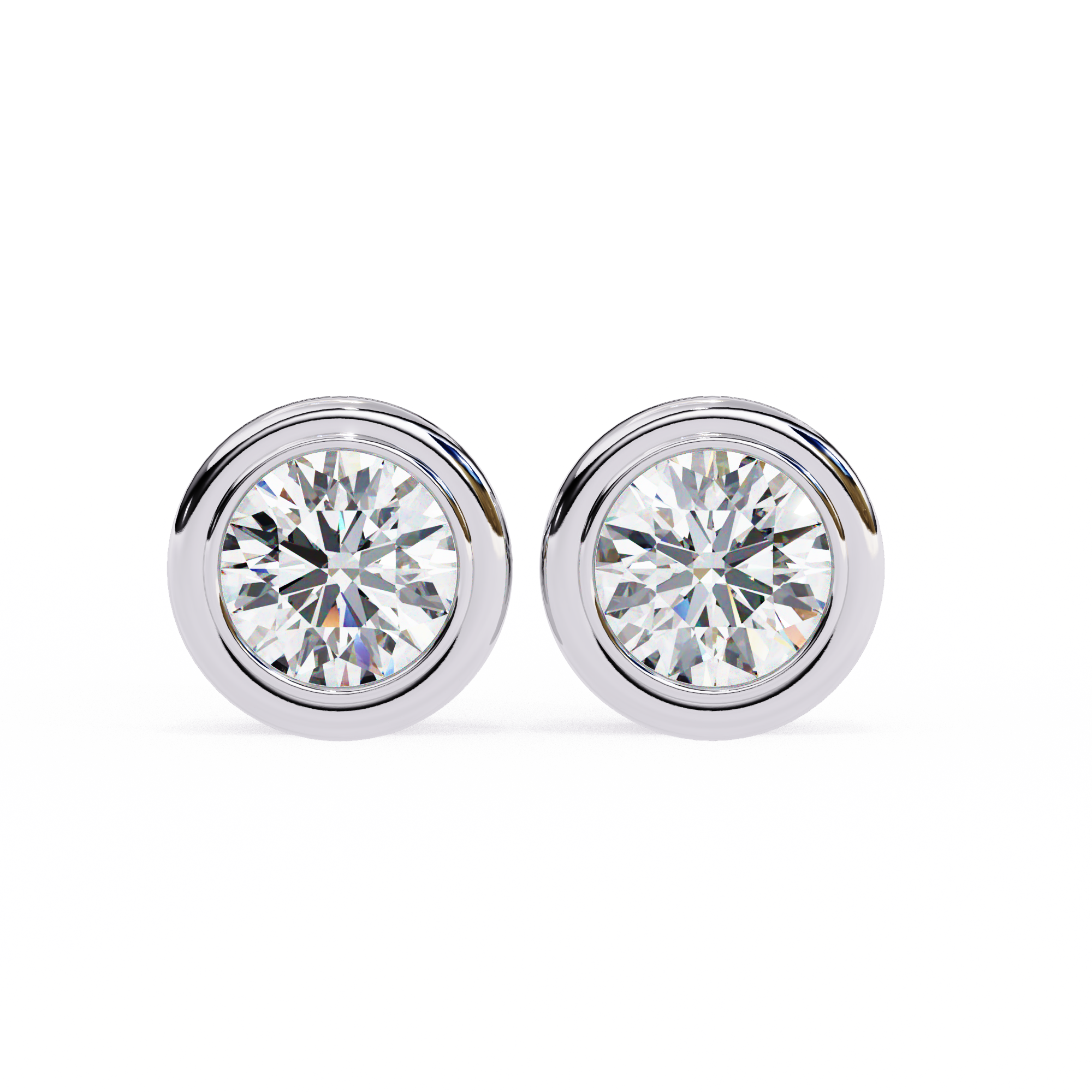 Classic Halo Bezel Stud Earrings