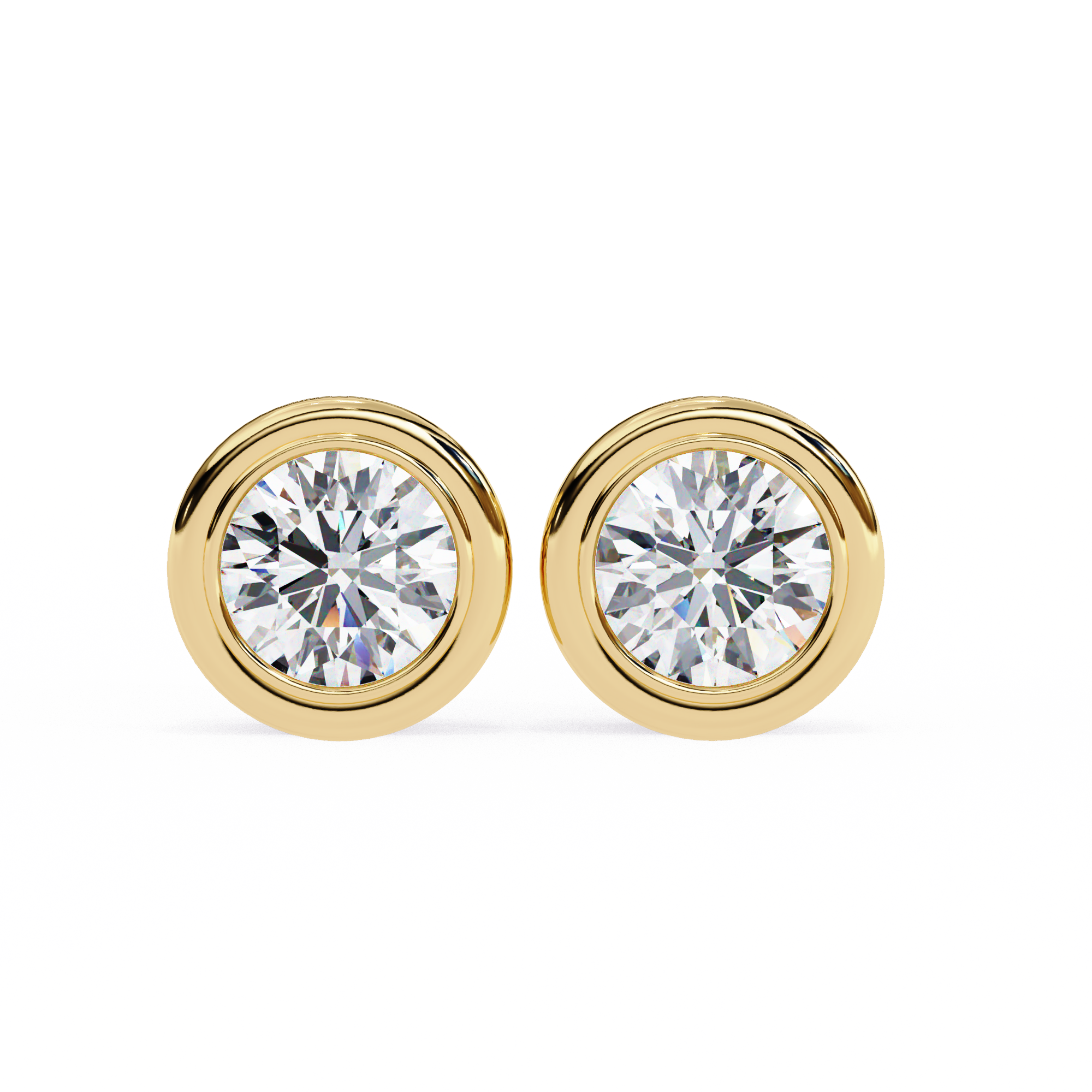 Classic Halo Bezel Stud Earrings