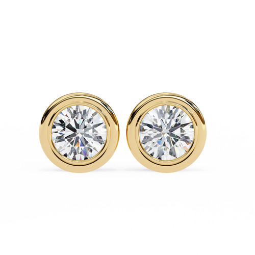 Classic Halo Bezel Stud Earrings