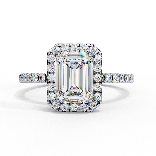 Emerald Éclat Halo Ring