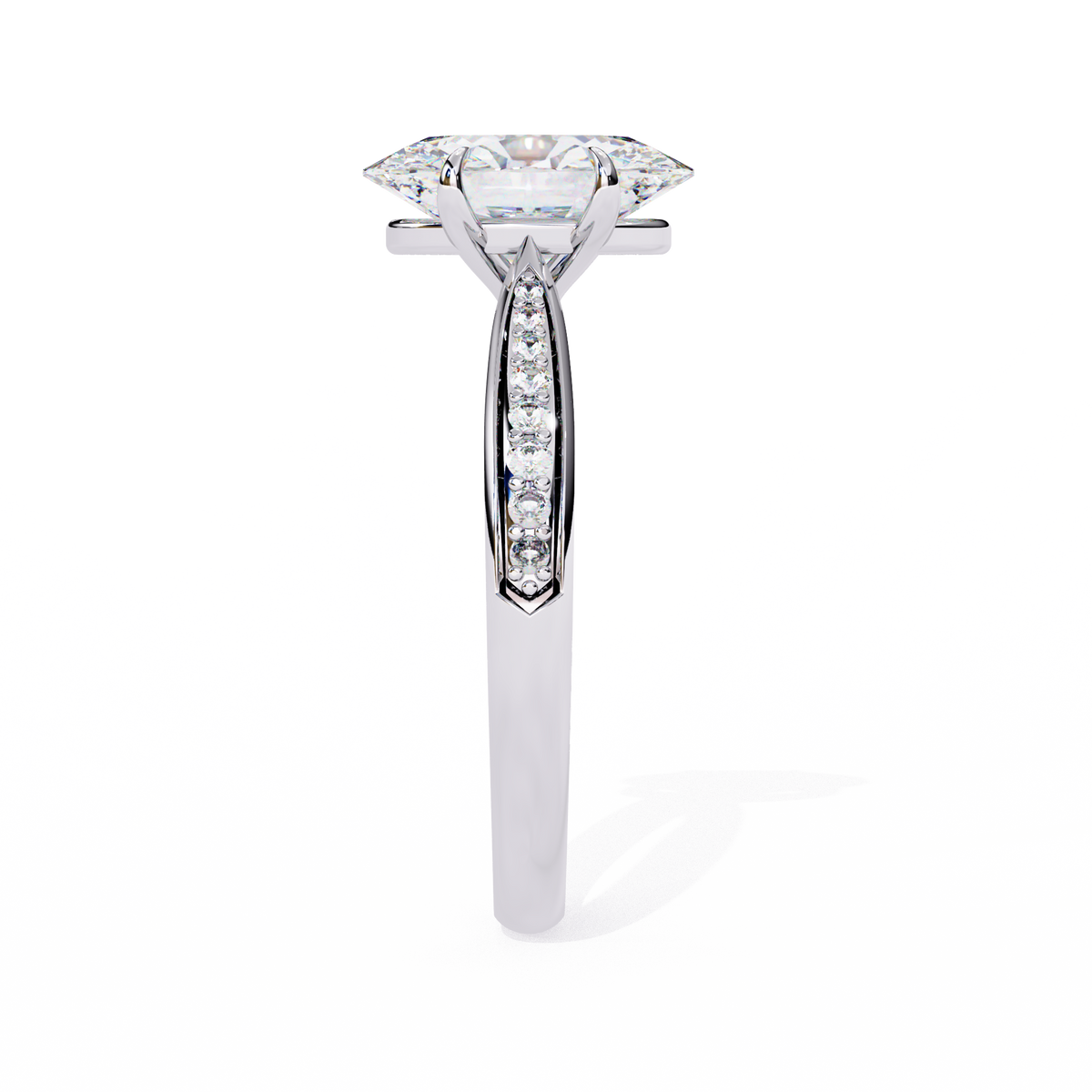 Oval-Cut Pavé Diamond Engagement Ring