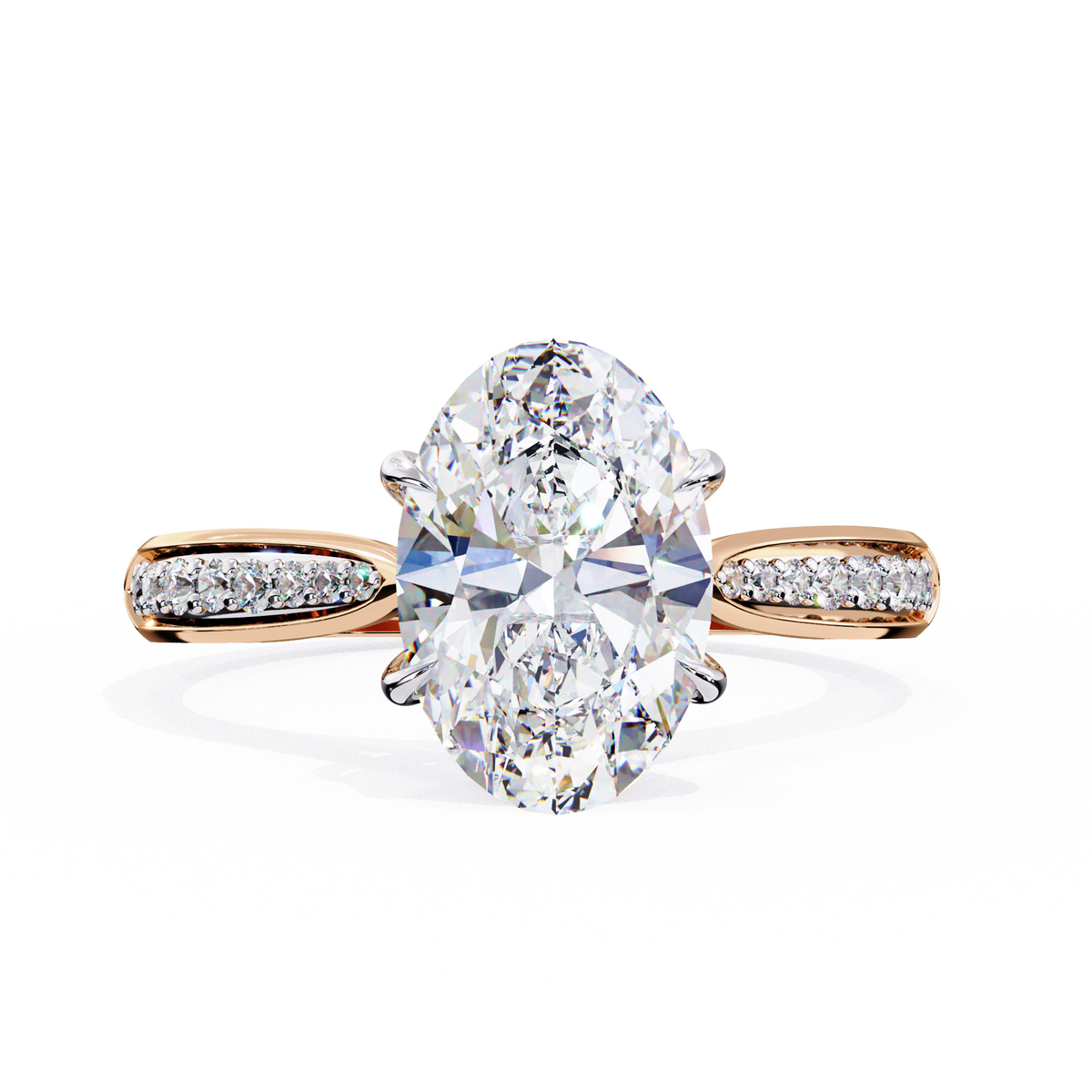 Oval-Cut Pavé Diamond Engagement Ring