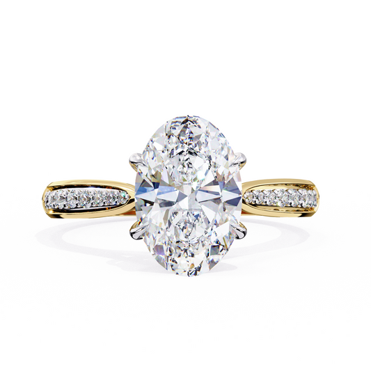 Oval-Cut Pavé Diamond Engagement Ring