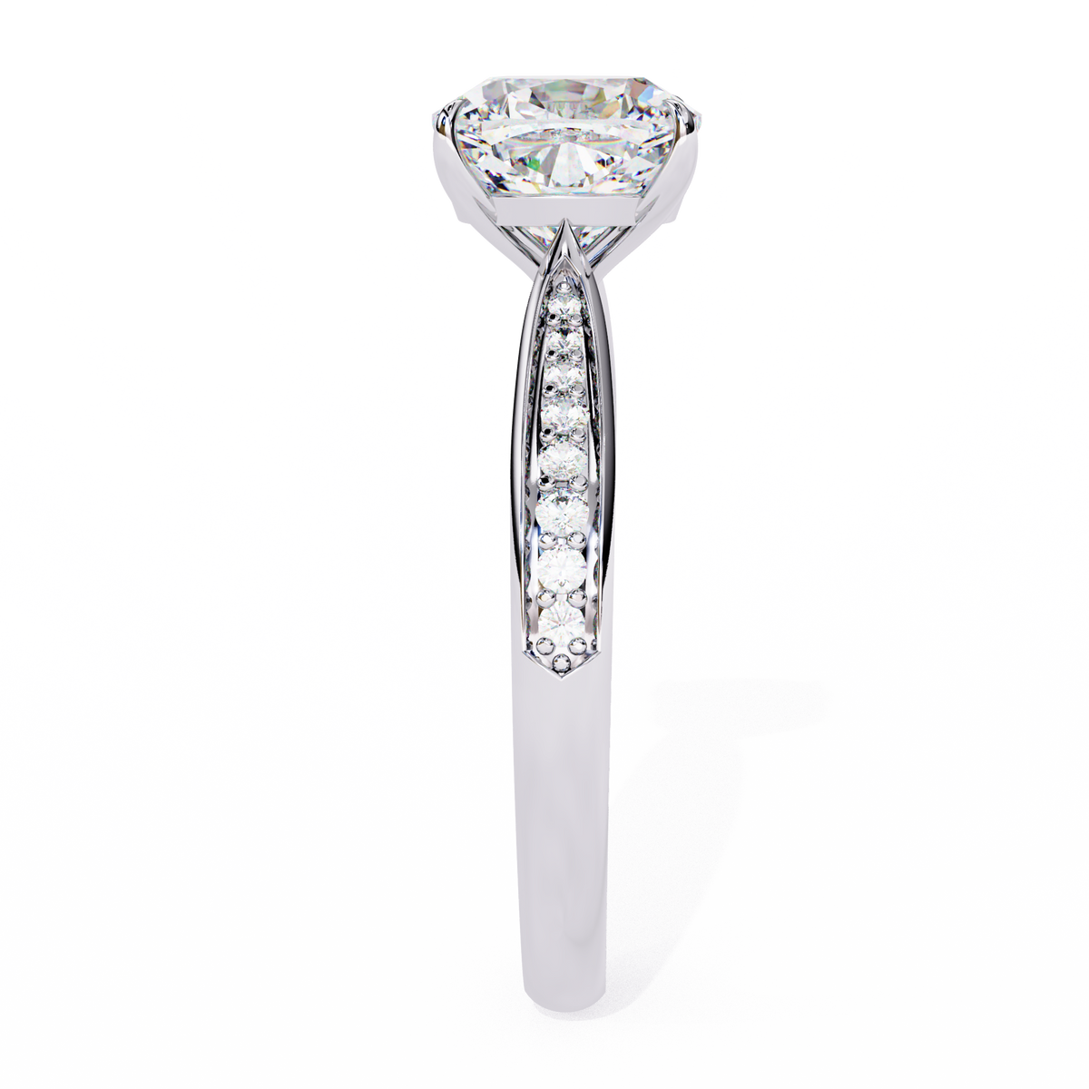 Cushion-Cut Pavé Diamond Engagement Ring