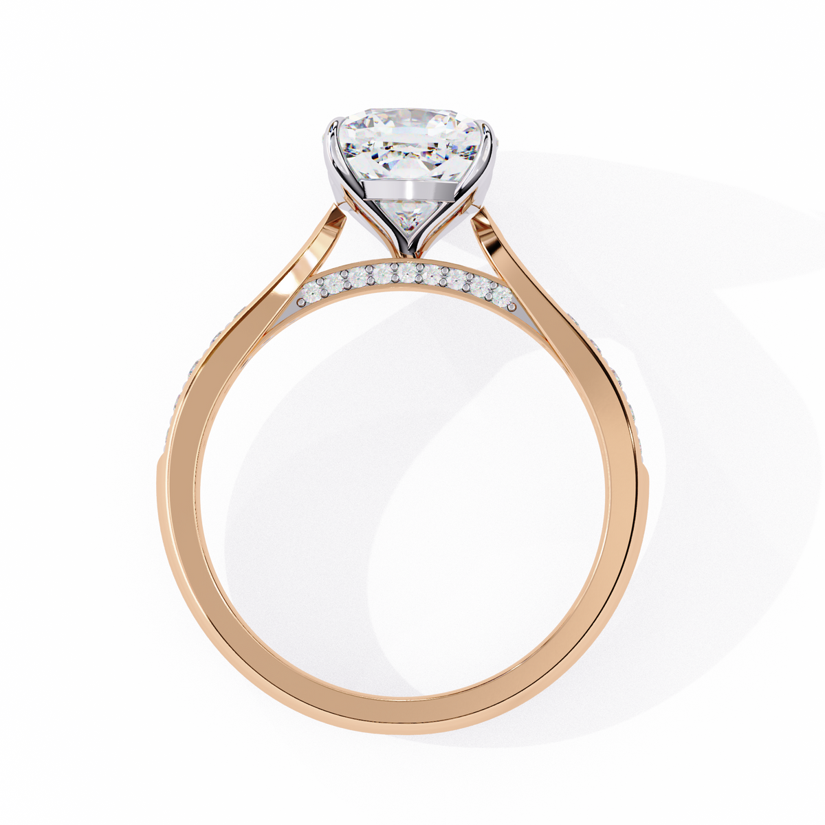 Cushion-Cut Pavé Diamond Engagement Ring