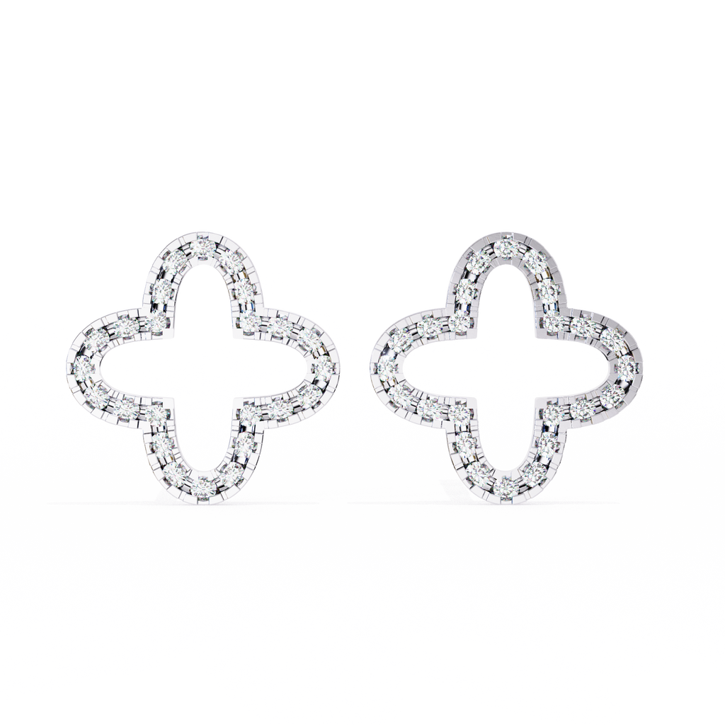 Celestial Clover Pavé Stud Earrings
