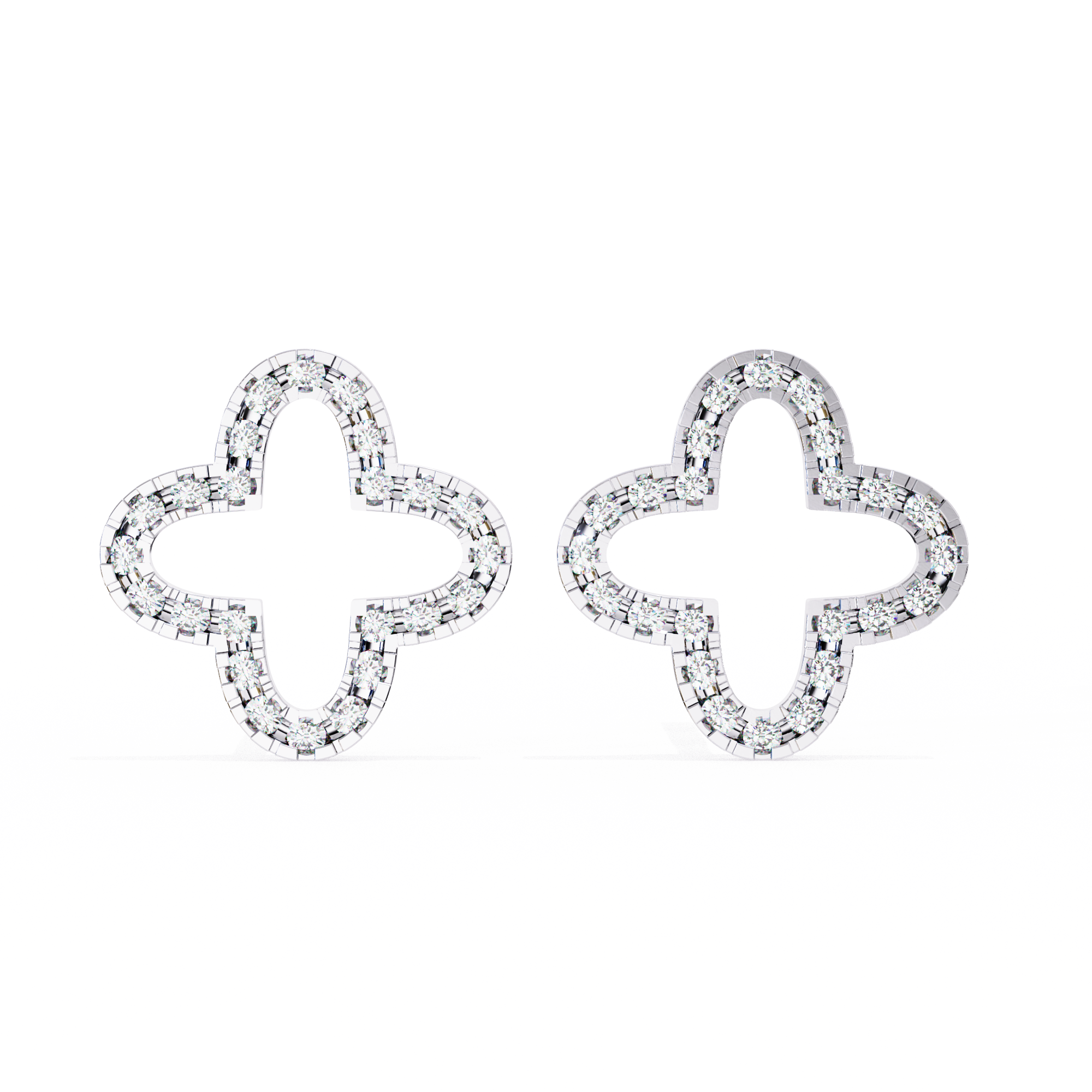 Celestial Clover Pavé Stud Earrings
