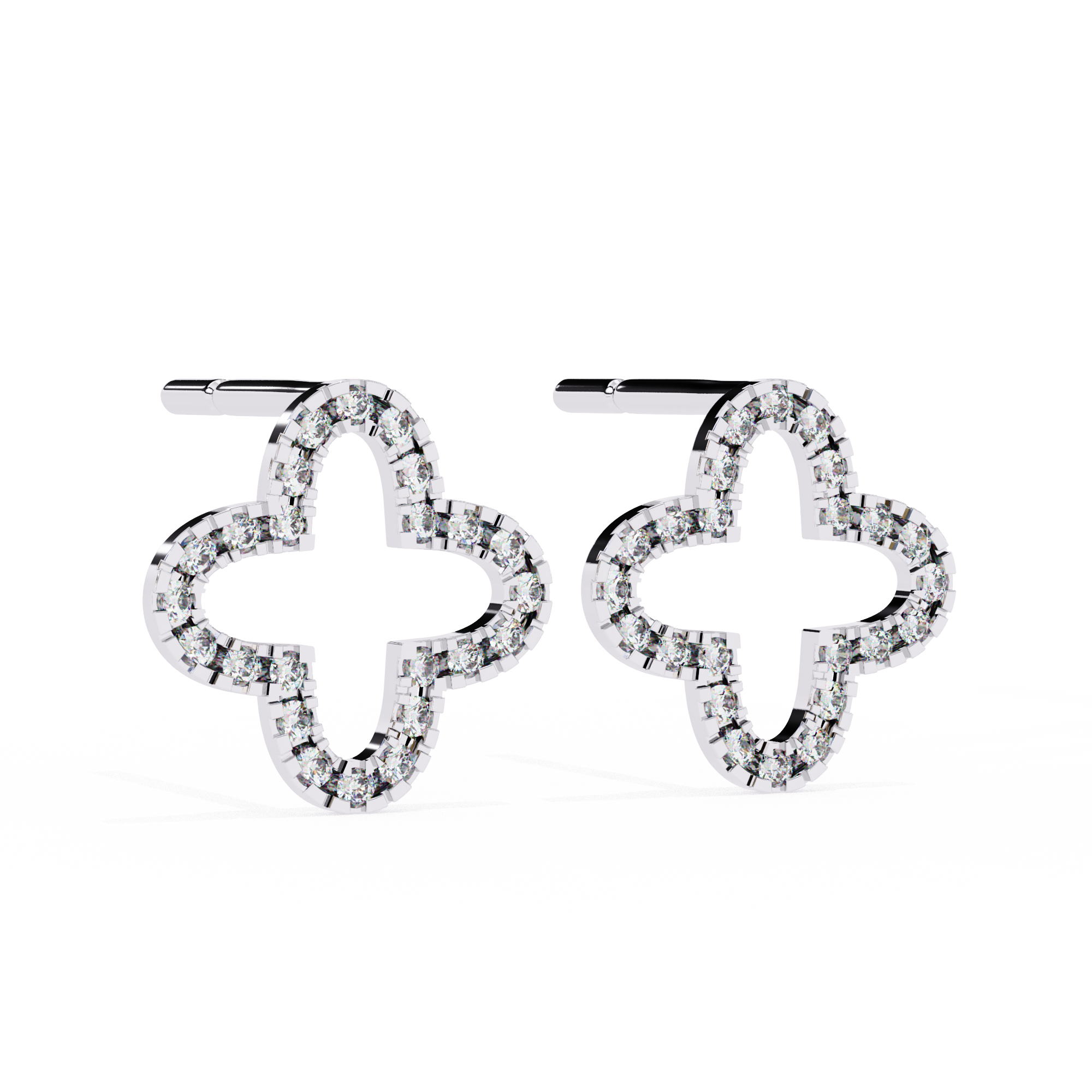 Celestial Clover Pavé Stud Earrings