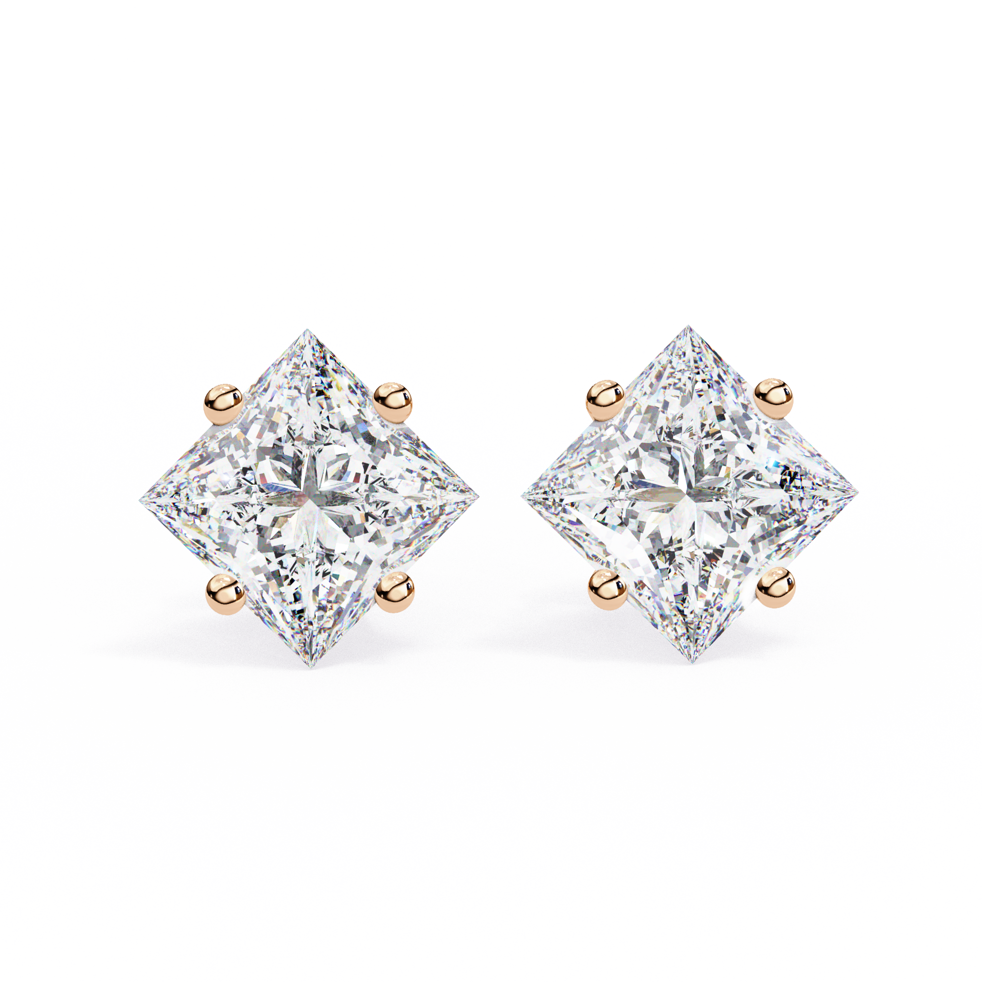 Princess cut Earrings