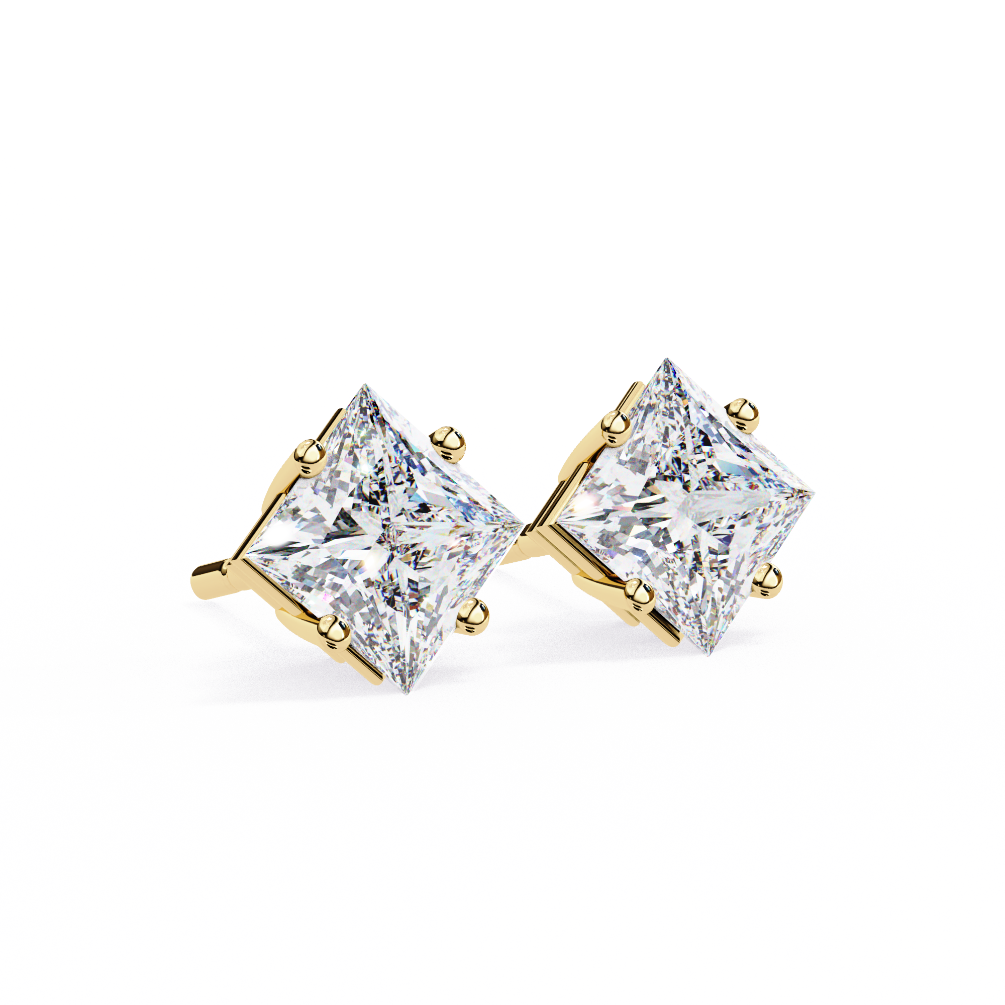 Princess cut Earrings