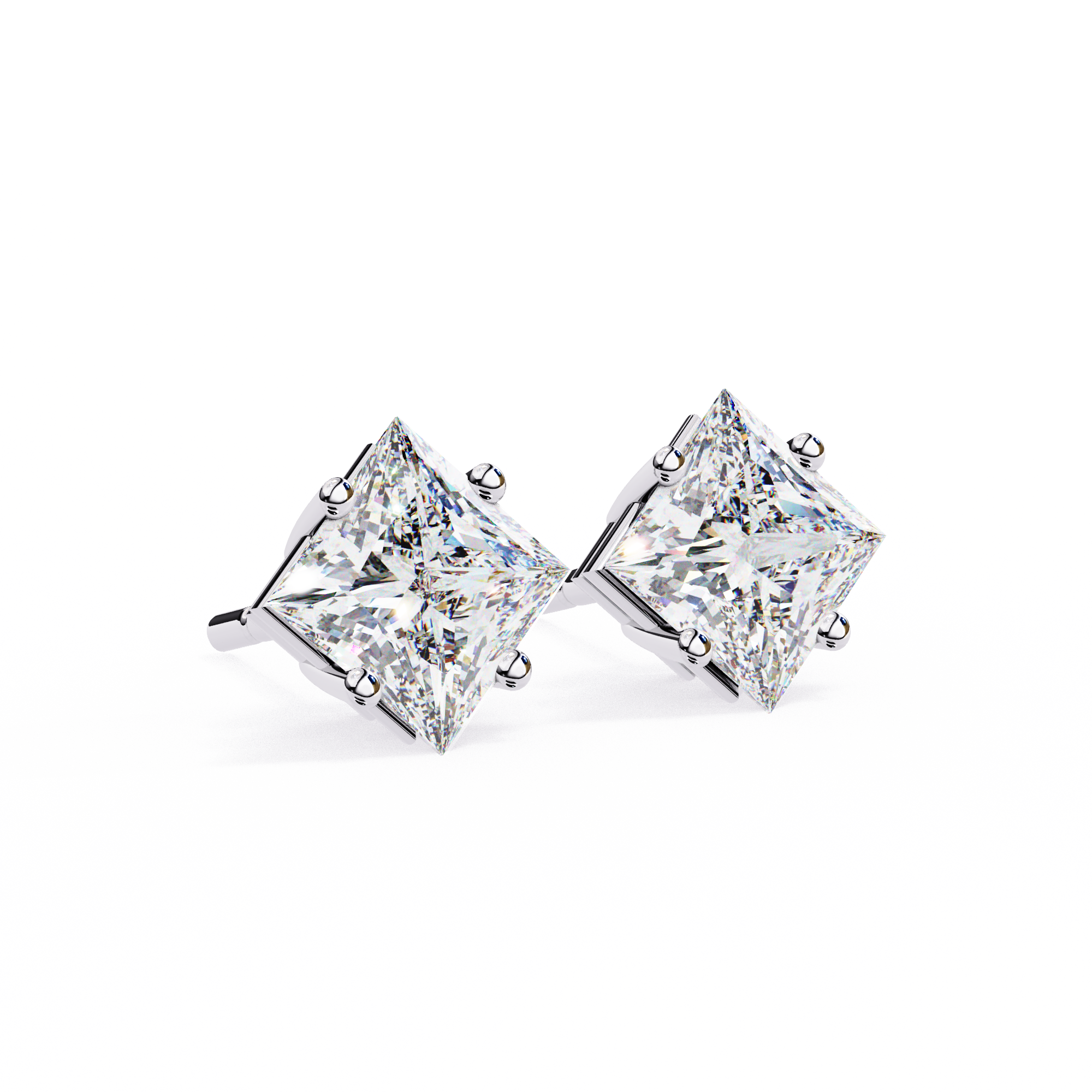 Princess cut Earrings