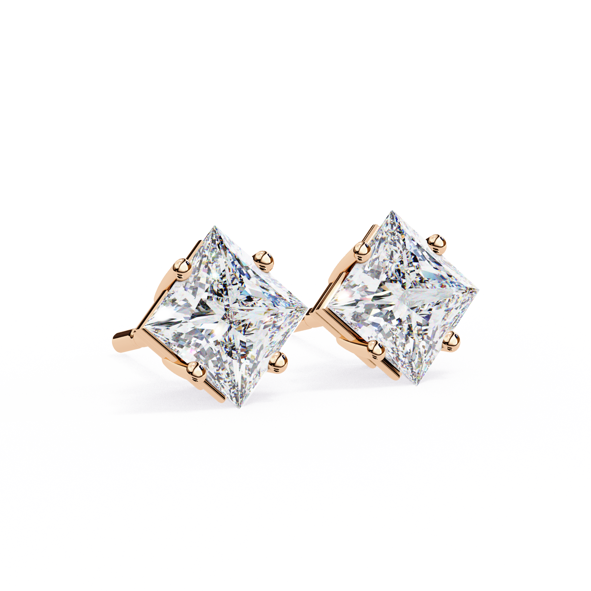 Princess cut Earrings