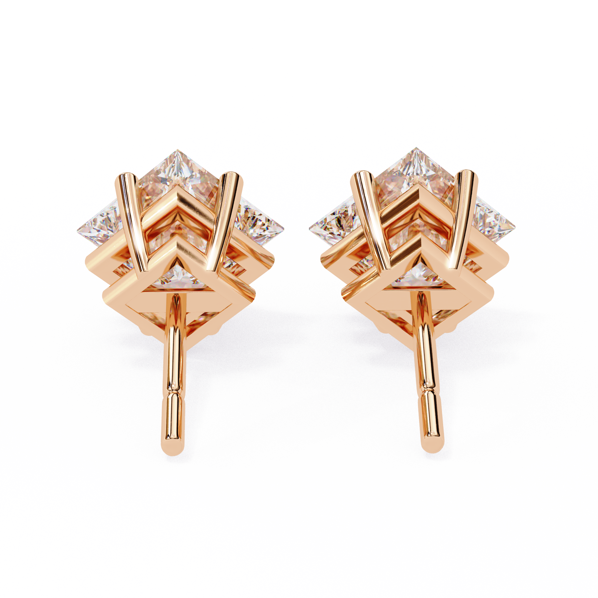 Princess cut Earrings