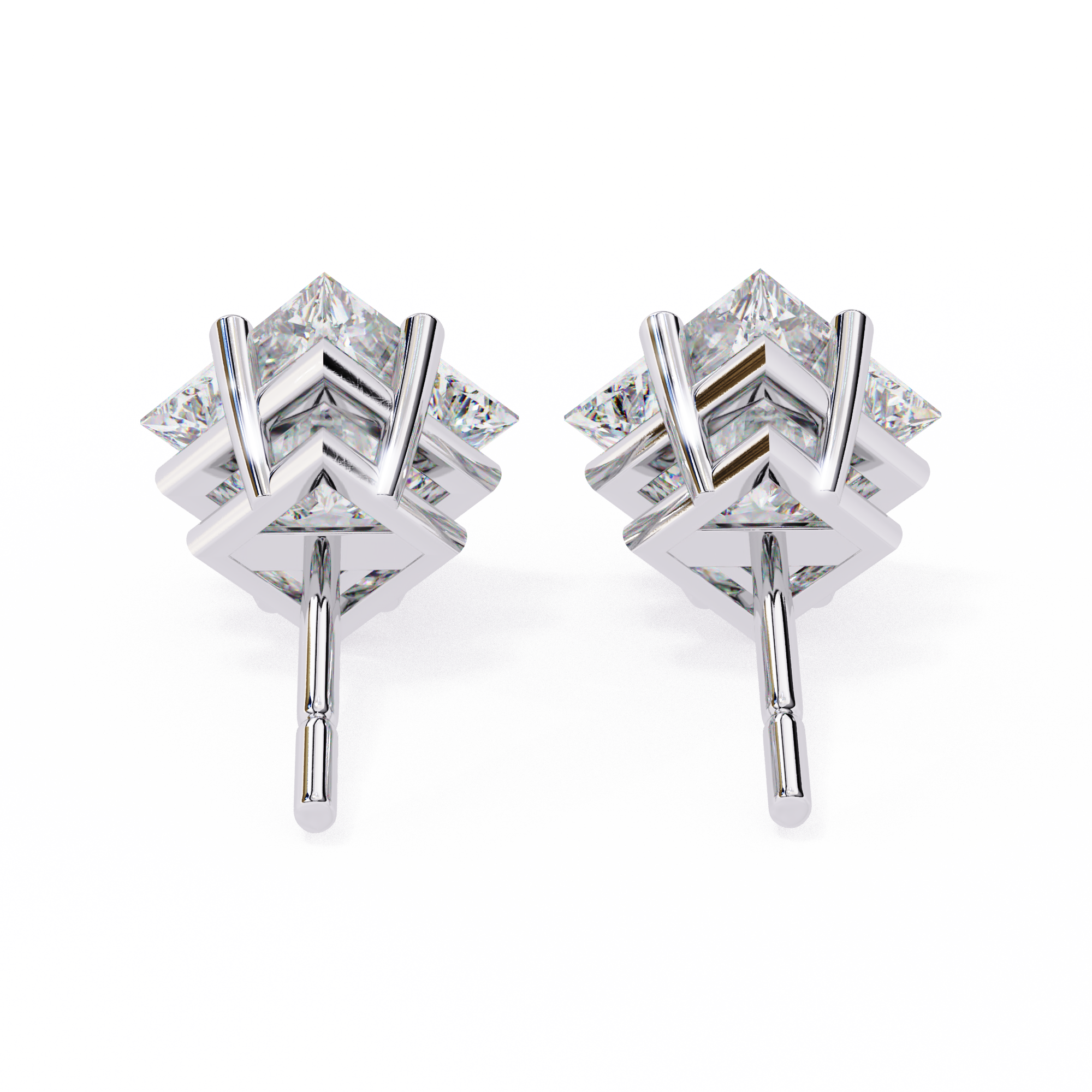 Princess cut Earrings