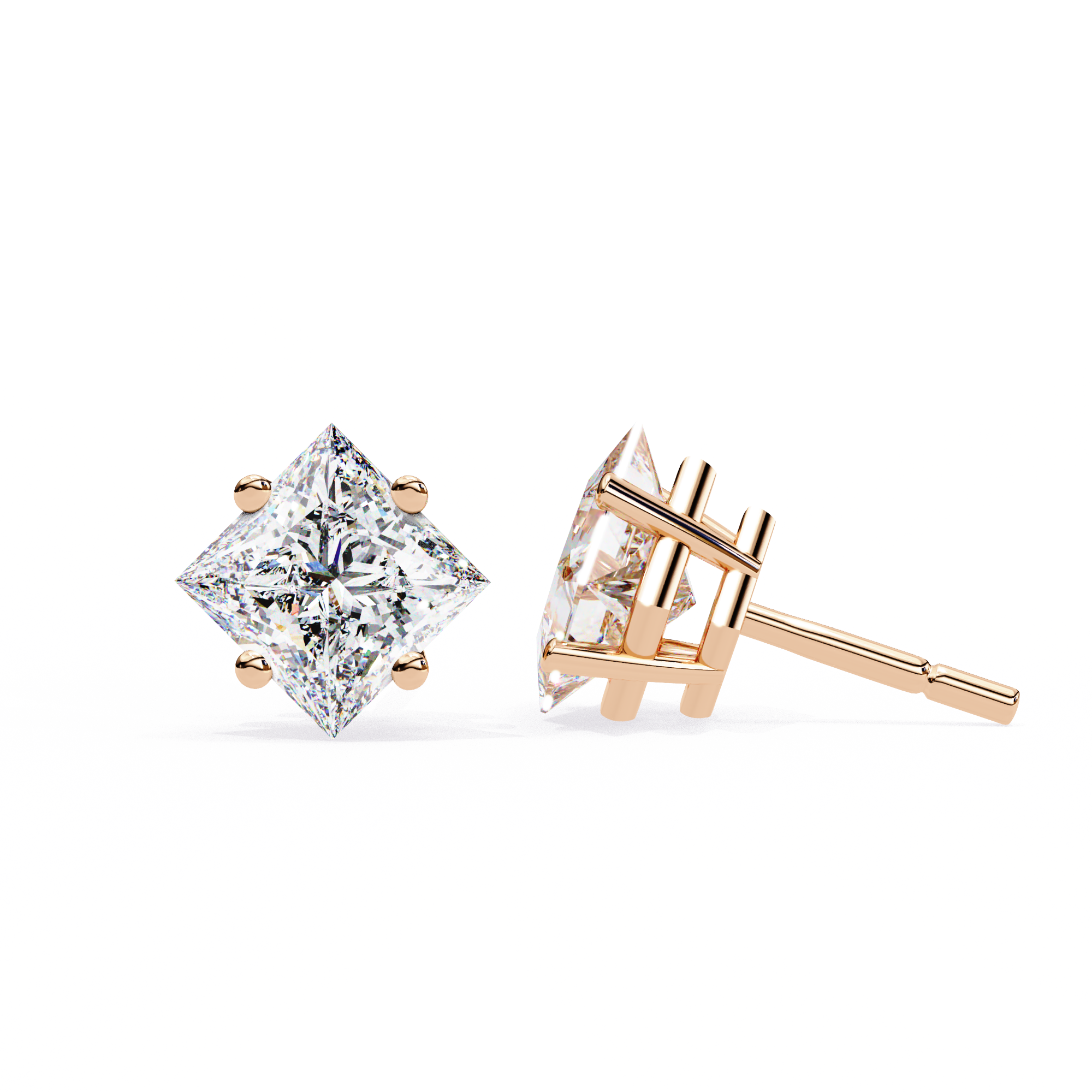 Princess cut Earrings