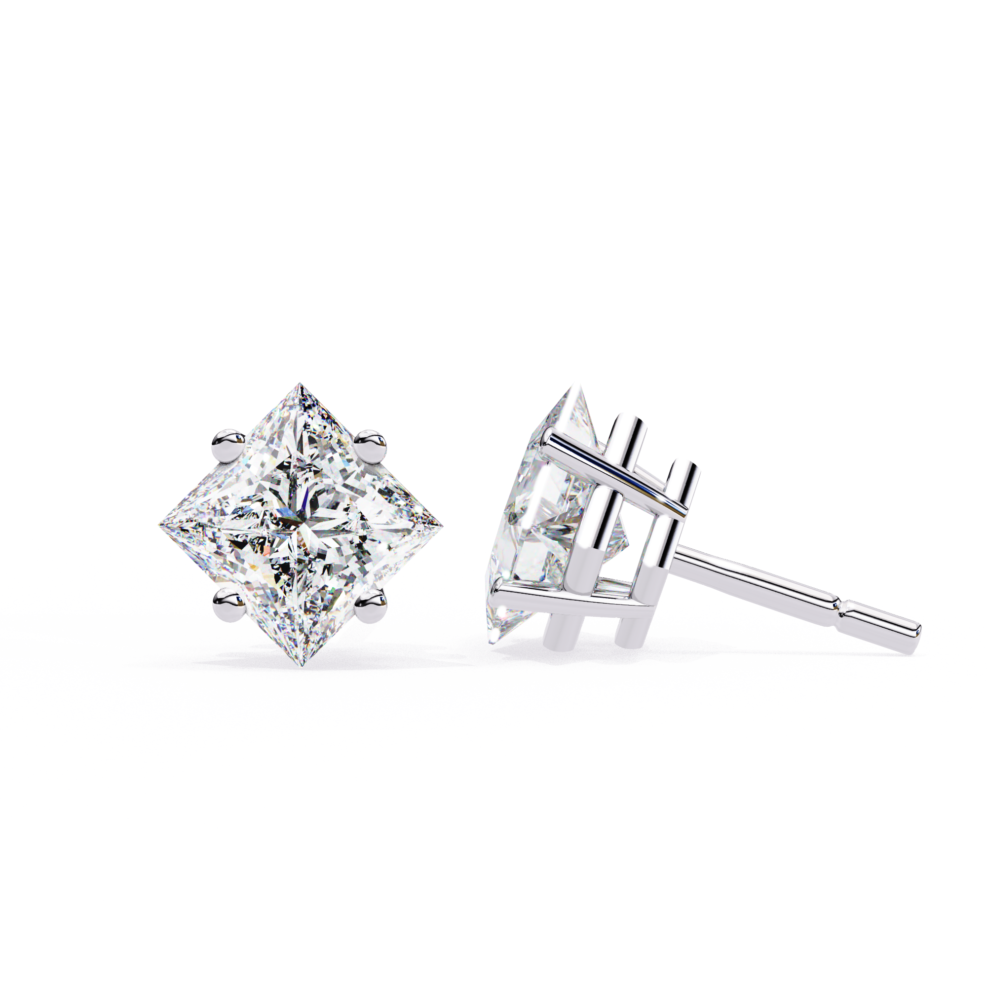 Princess cut Earrings