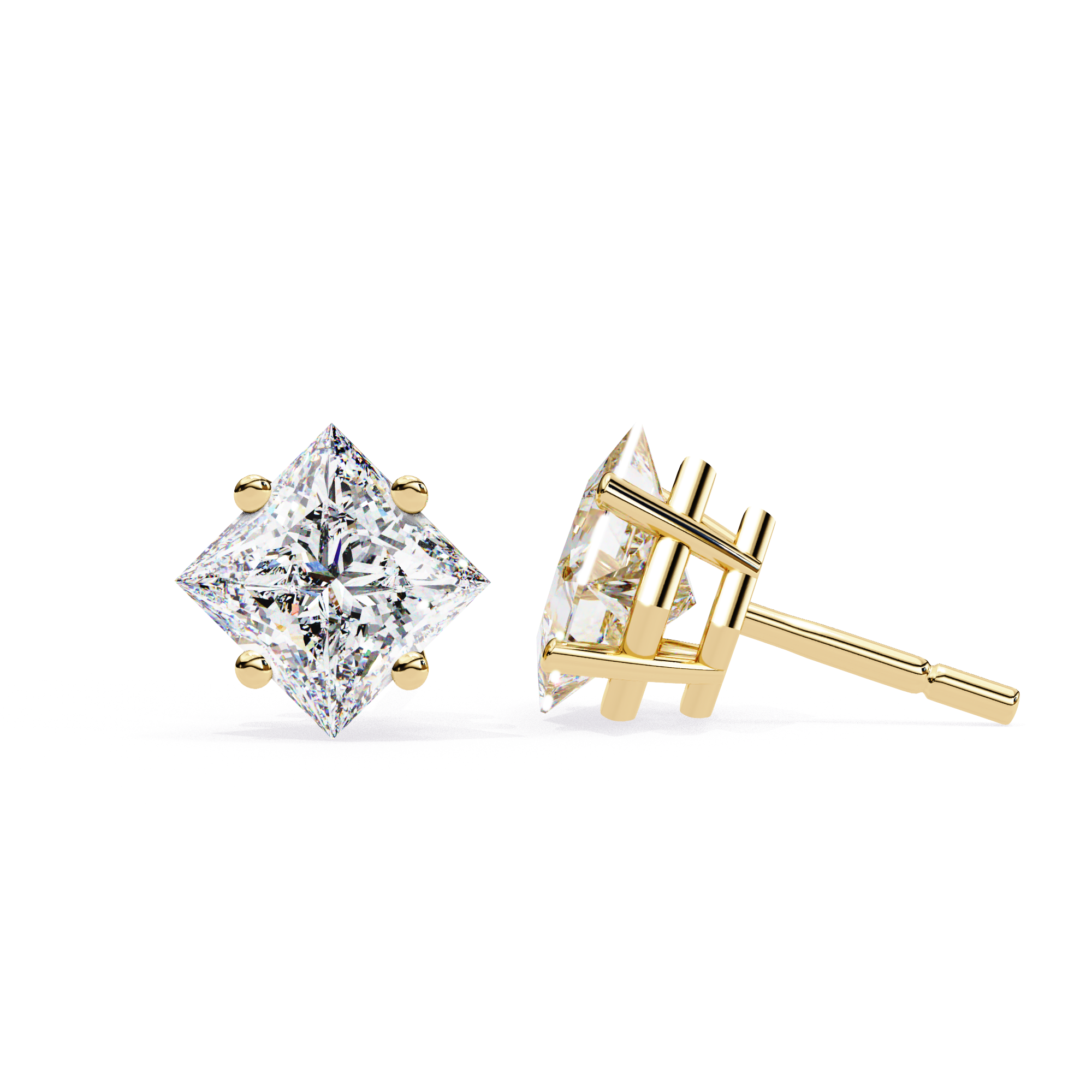 Princess cut Earrings