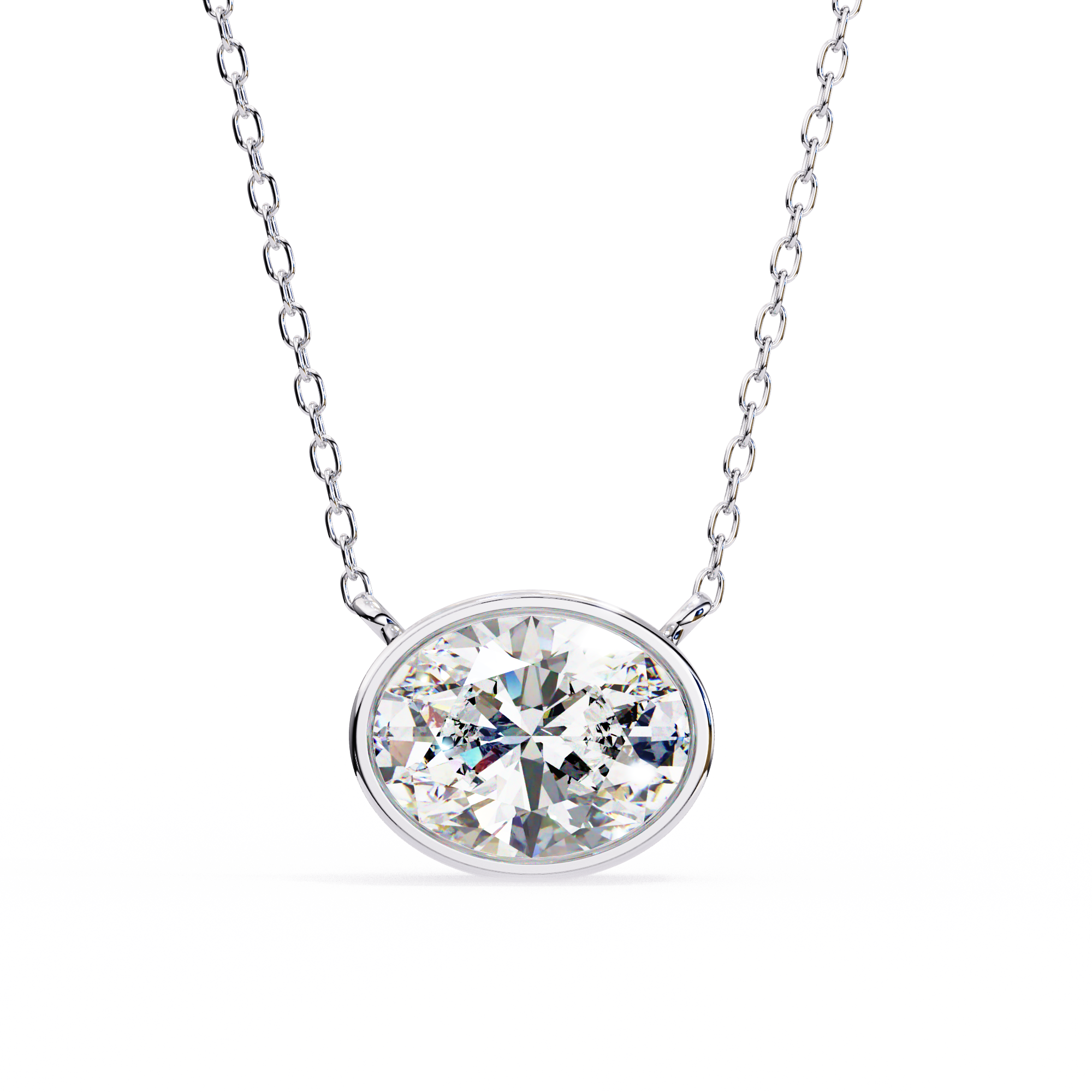 Aurelia Oval-Cut Diamond Pendant