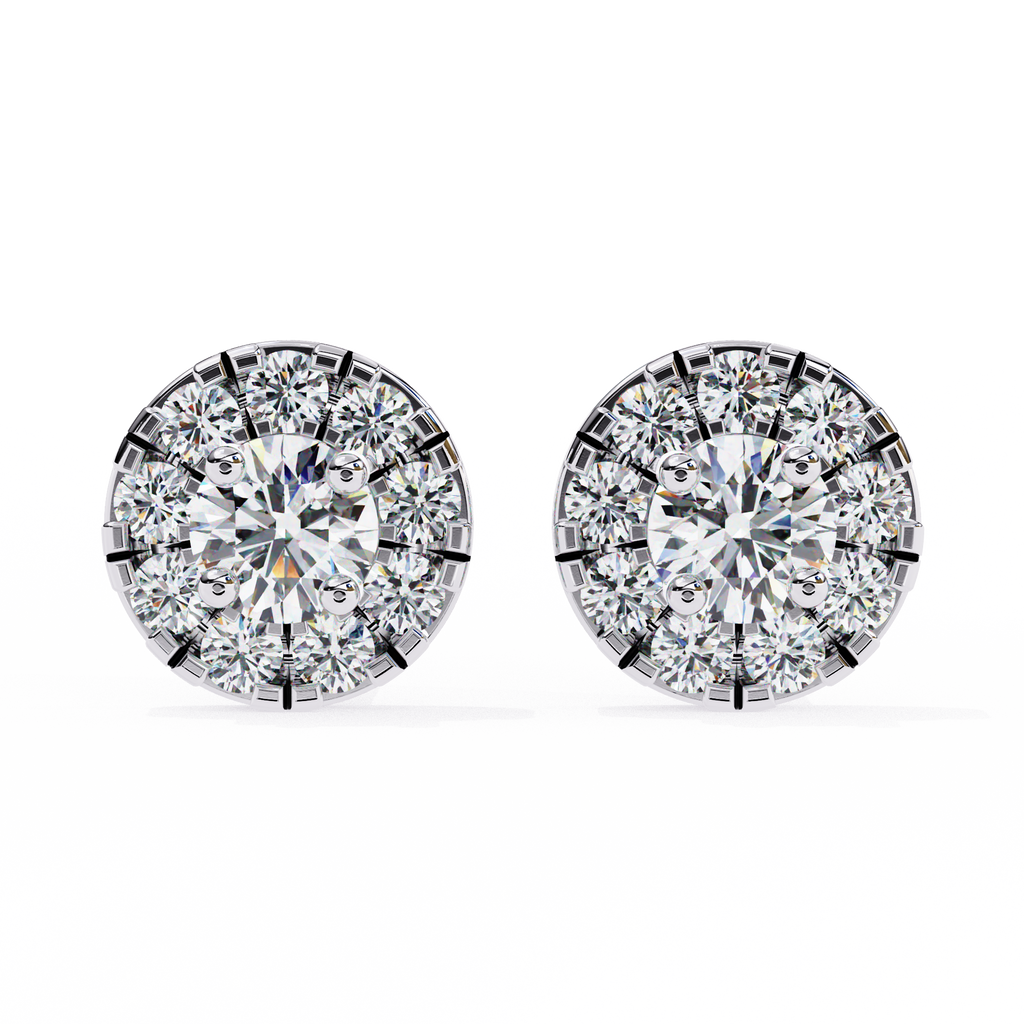 Radiant Halo Stud Earrings