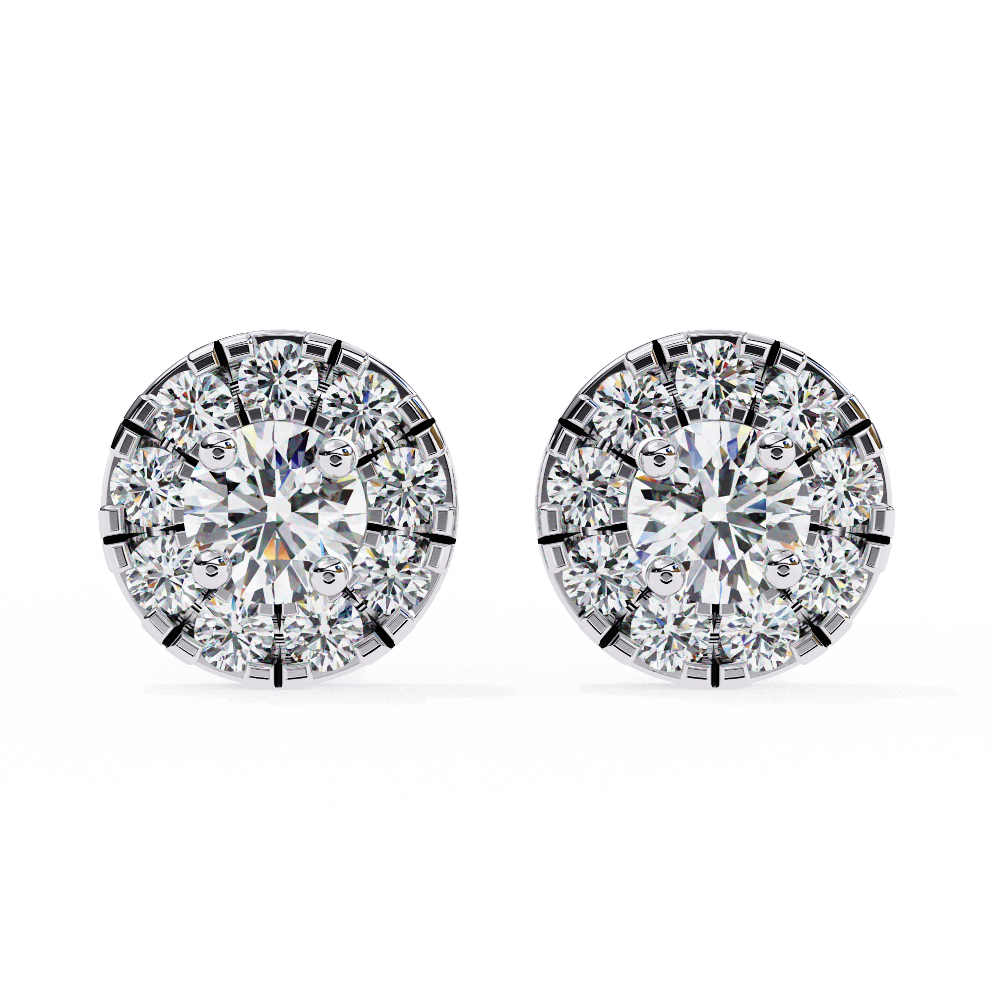 Radiant Halo Stud Earrings