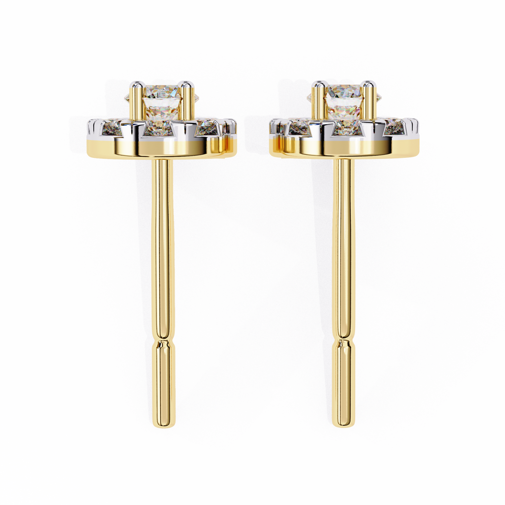 Radiant Halo Stud Earrings