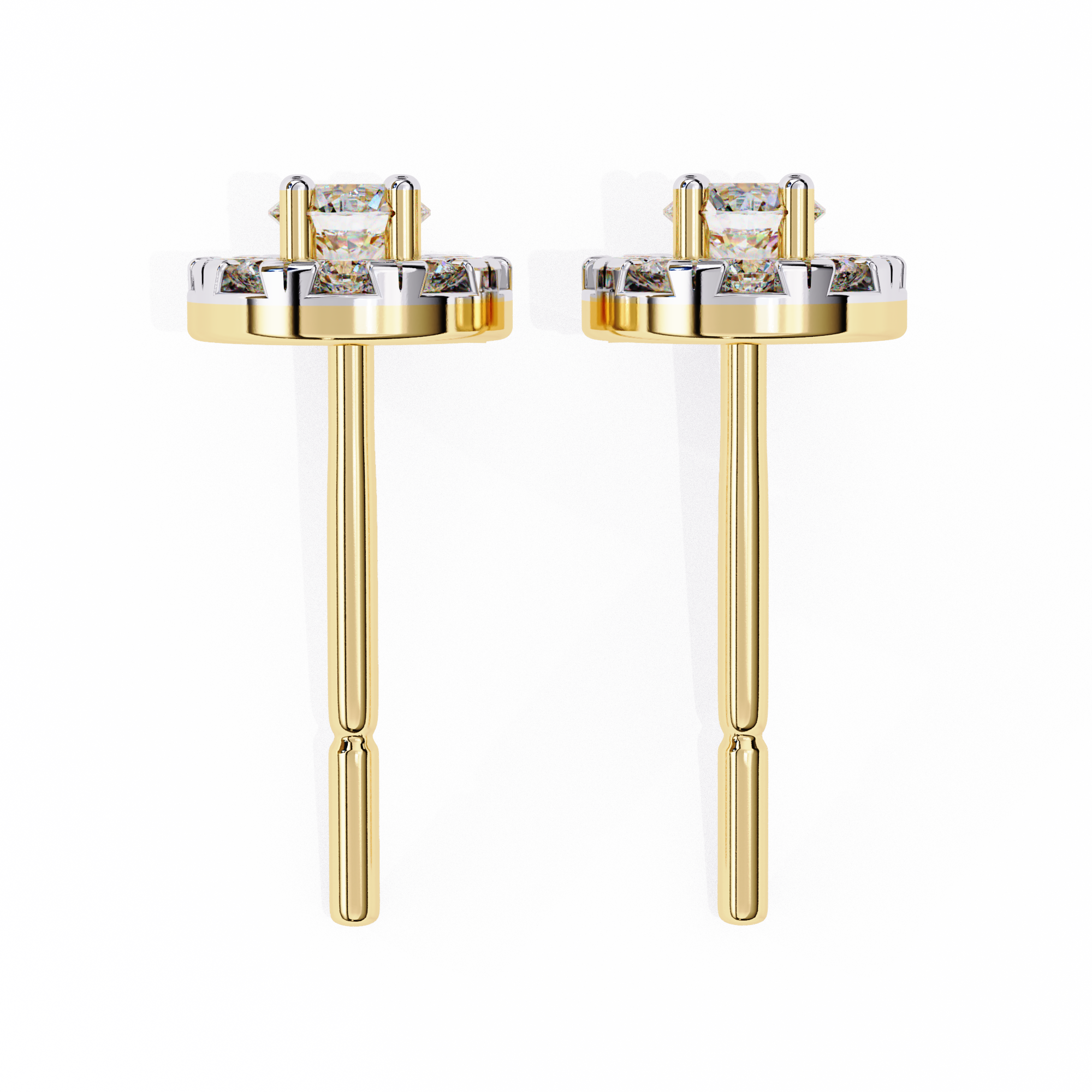 Radiant Halo Stud Earrings