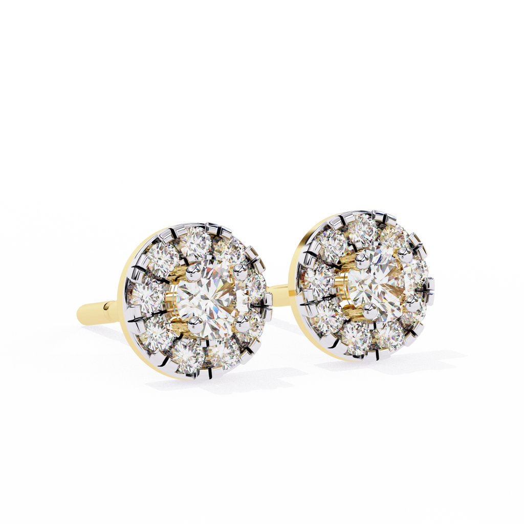 Radiant Halo Stud Earrings