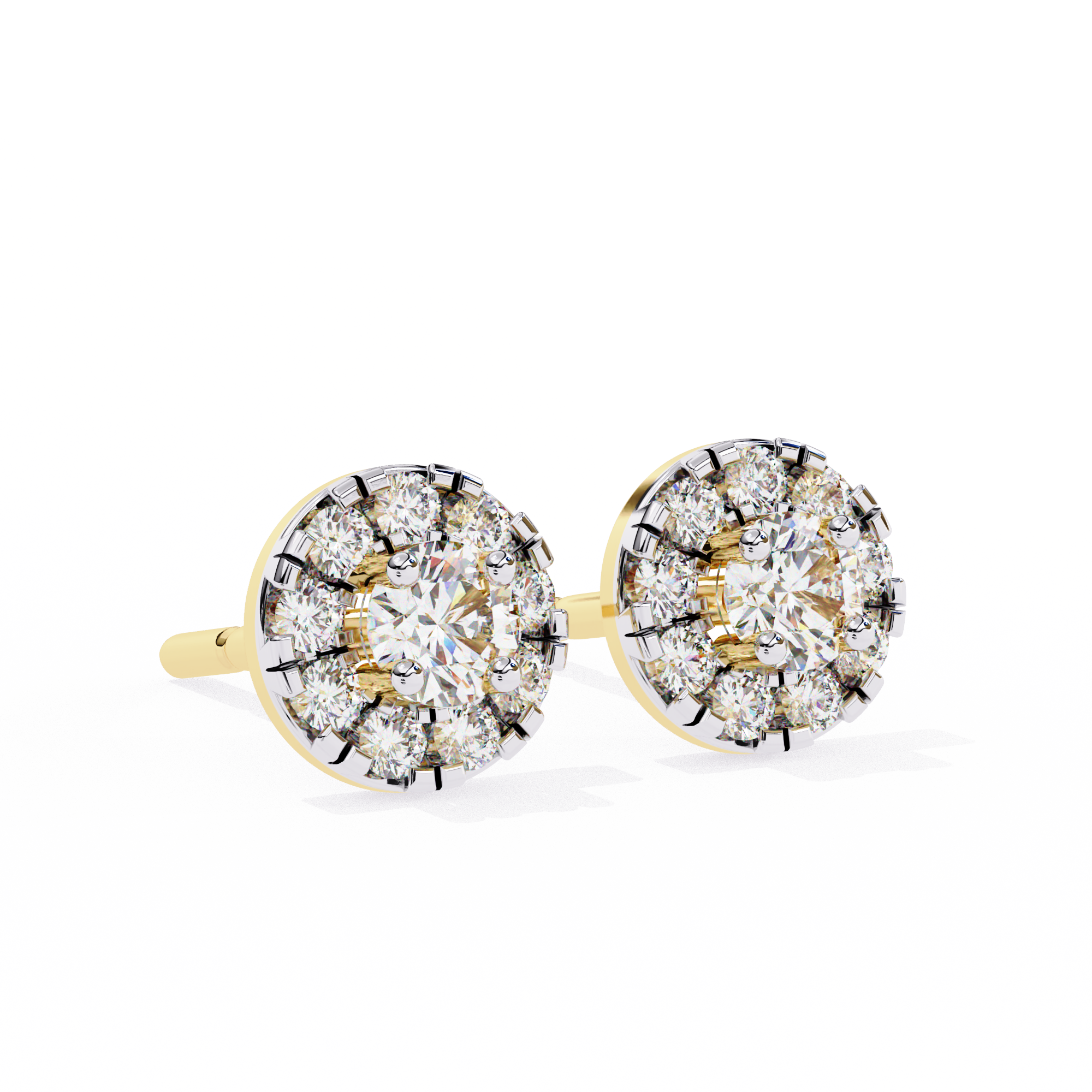 Radiant Halo Stud Earrings