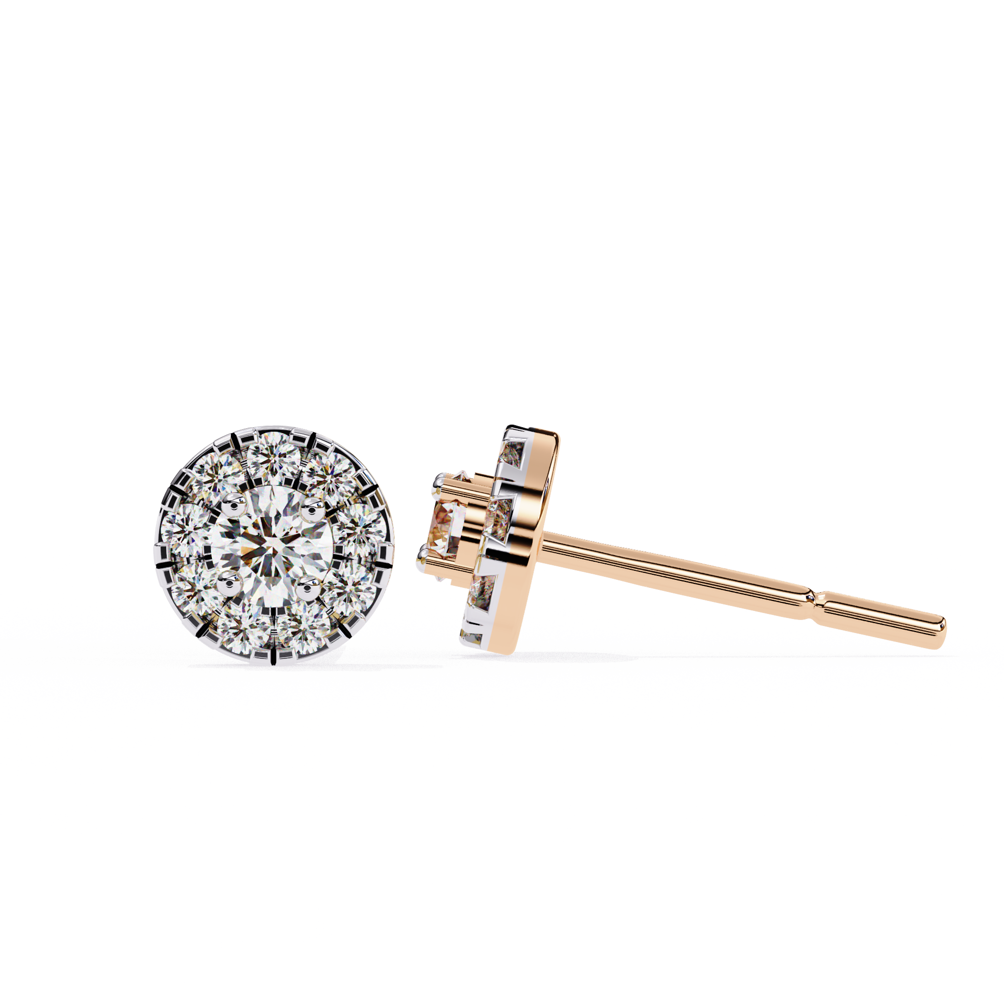 Radiant Halo Stud Earrings