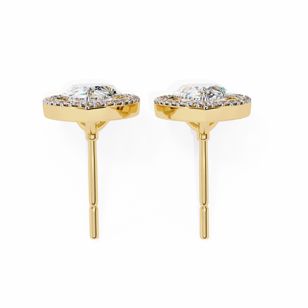 Pear-Shaped Diamond Halo Drop Earrings
