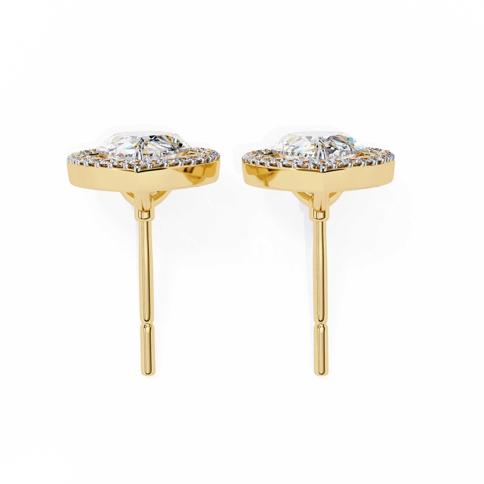 Pear-Shaped Diamond Halo Drop Earrings