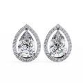 Pear-Shaped Diamond Halo Drop Earrings