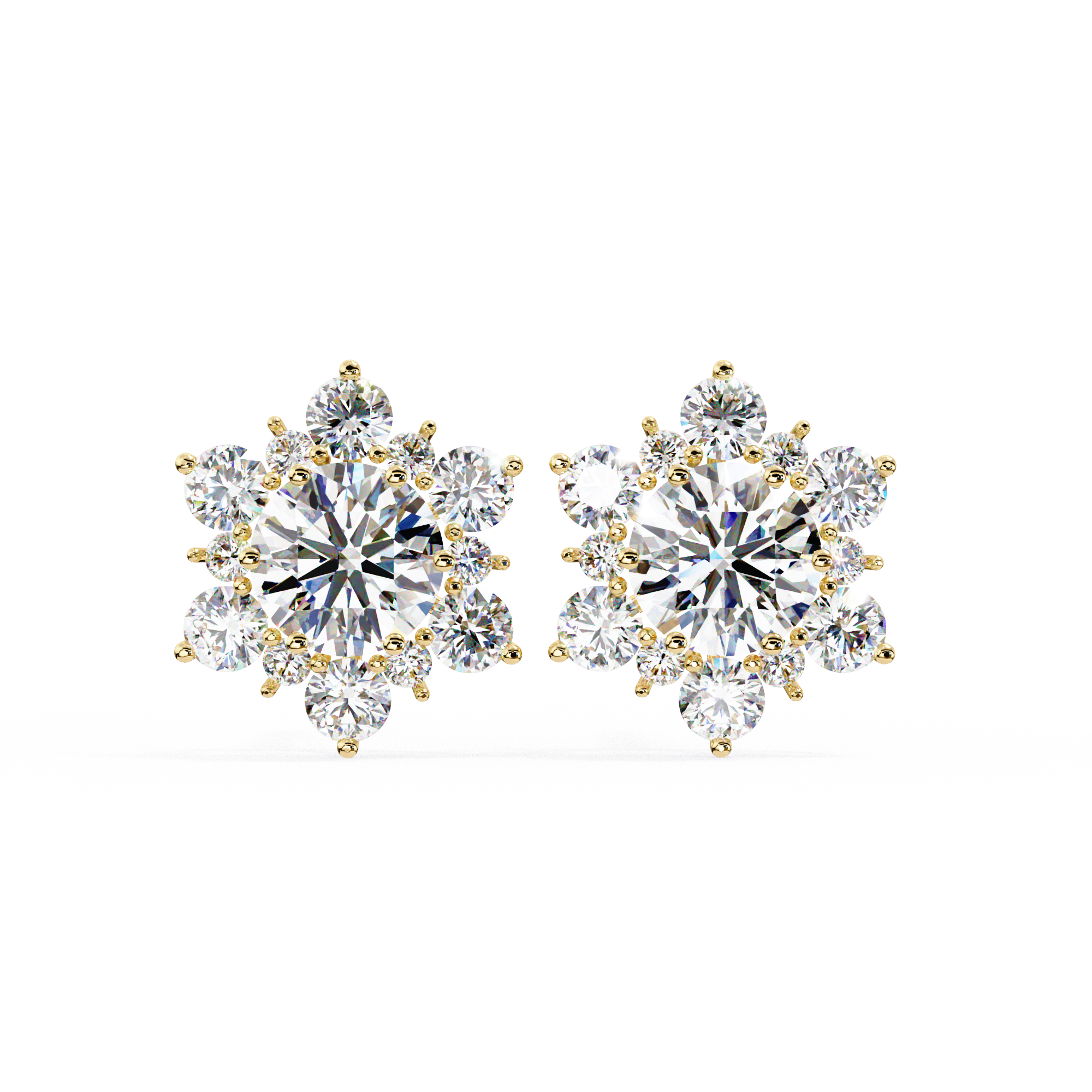 Fleur Diamond Stud Earrings