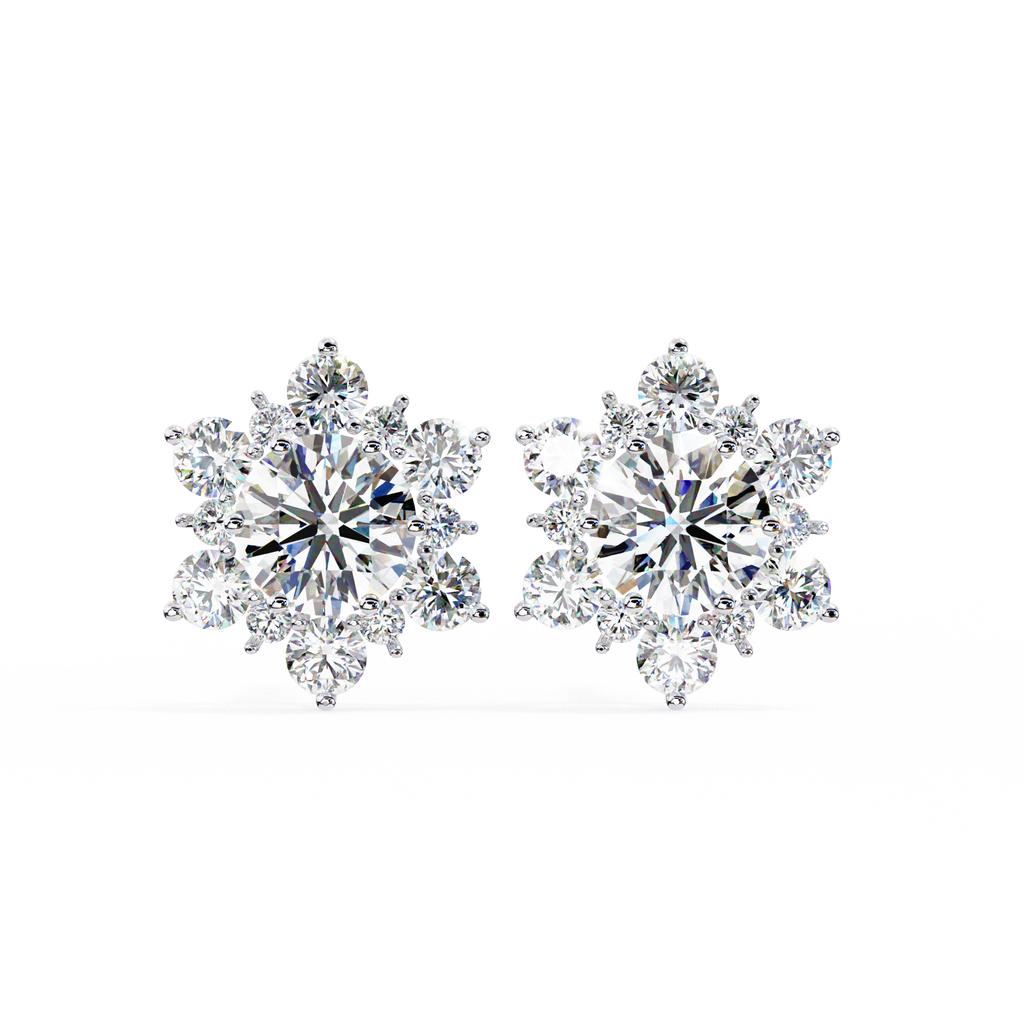 Fleur Diamond Stud Earrings